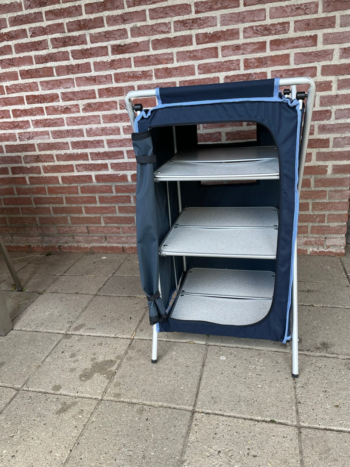 Opvouwbare campingkast met 3 planken en draagtas, Caravans en Kamperen, Ophalen of Verzenden, Gebruikt