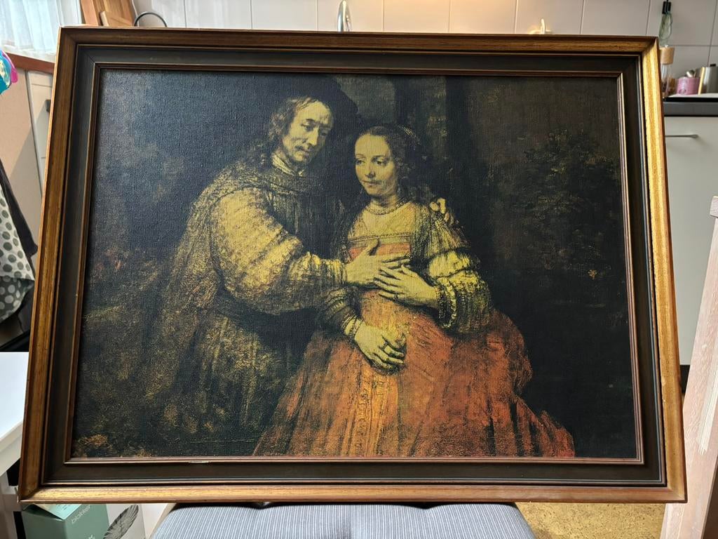 Reproductie van Het Joodse Bruidje - Rembrandt, Ophalen of Verzenden