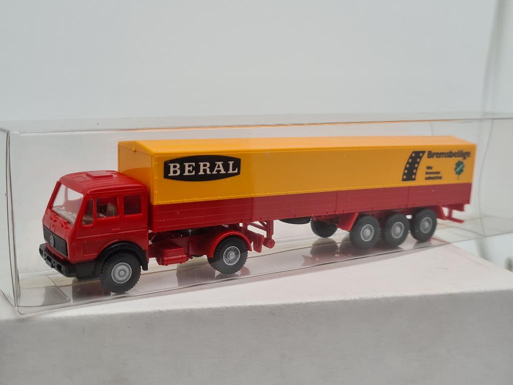 Beral Remsystemen Mercedes huiftrailer - Wiking 1/87, Verzenden, Zo goed als nieuw, Bus of Vrachtwagen, Wiking