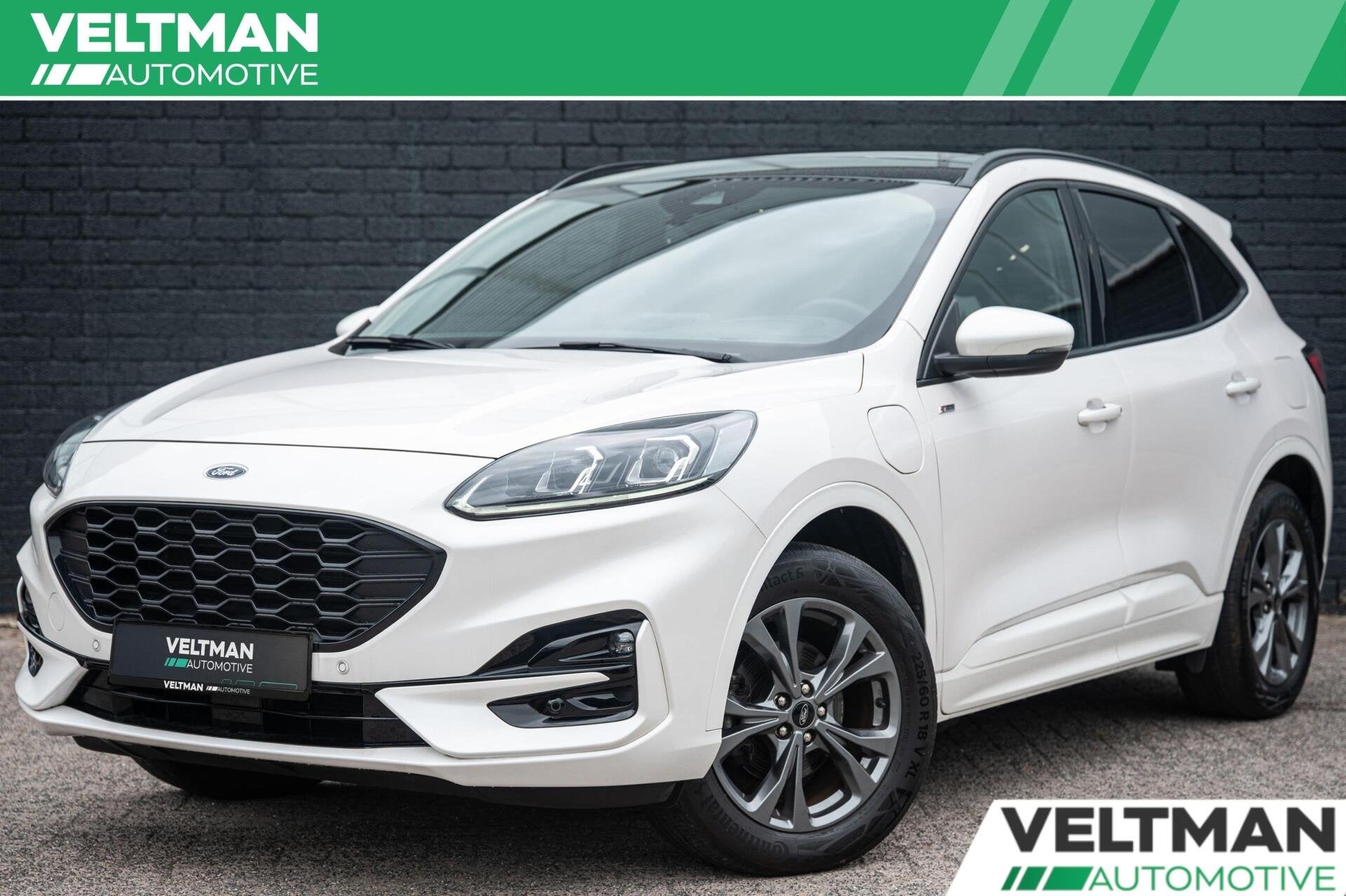 Ford Kuga 2.5 PHEV ST-Line X PANO TREKHAAK CRUISE HEAD UP CA, Dealer onderhouden, Gebruikt, 4 cilinders, Wit
