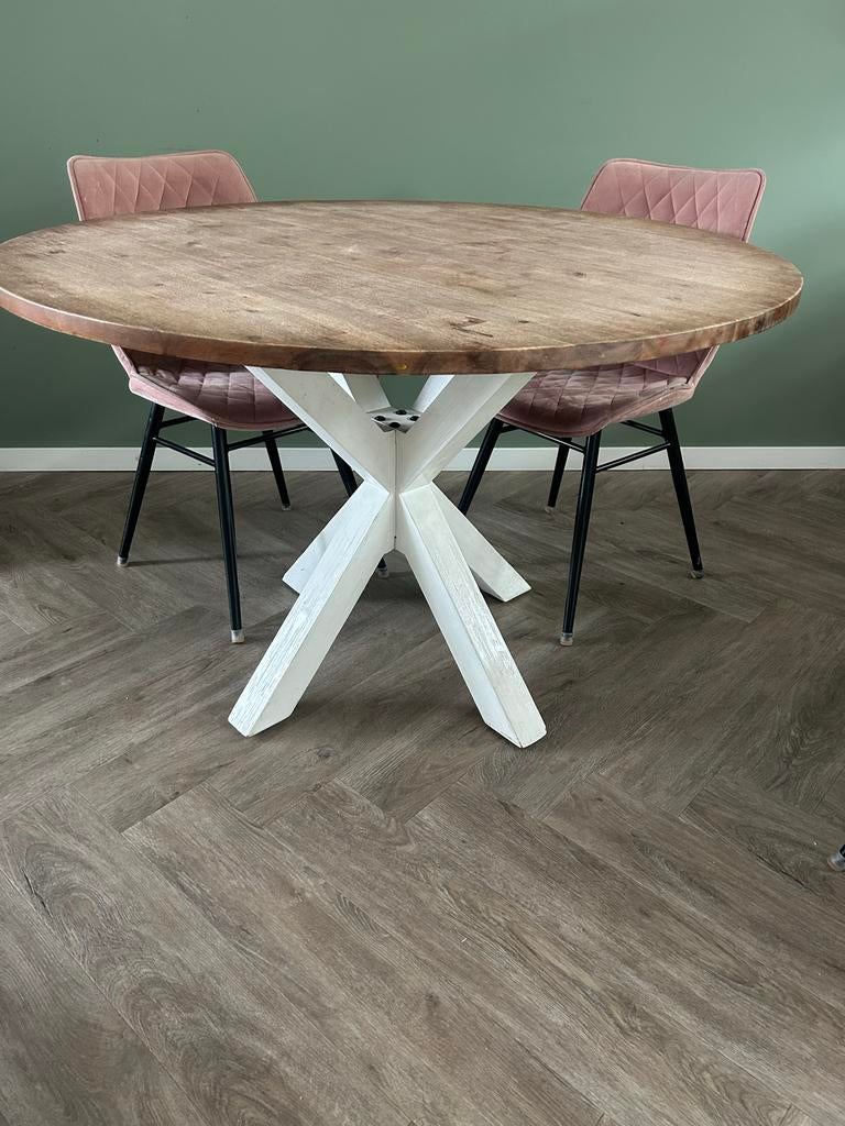 Ronde eettafel van Den Bommel meubelen, Huis en Inrichting, Ophalen, Vier personen, Rond, 100 tot 150 cm