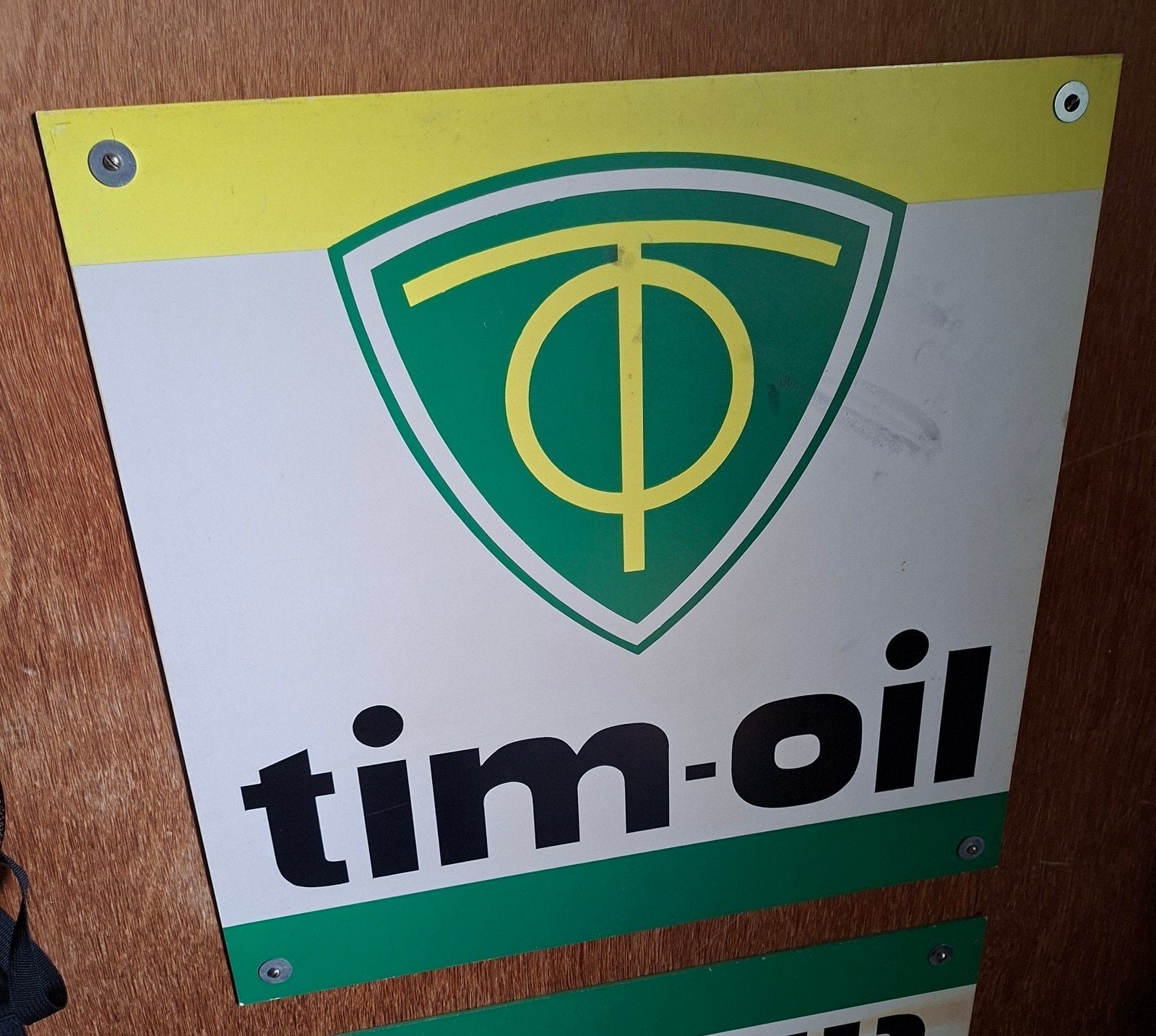 Reklame bord TIM OIL, Ophalen of Verzenden, Gebruikt, Reclamebord