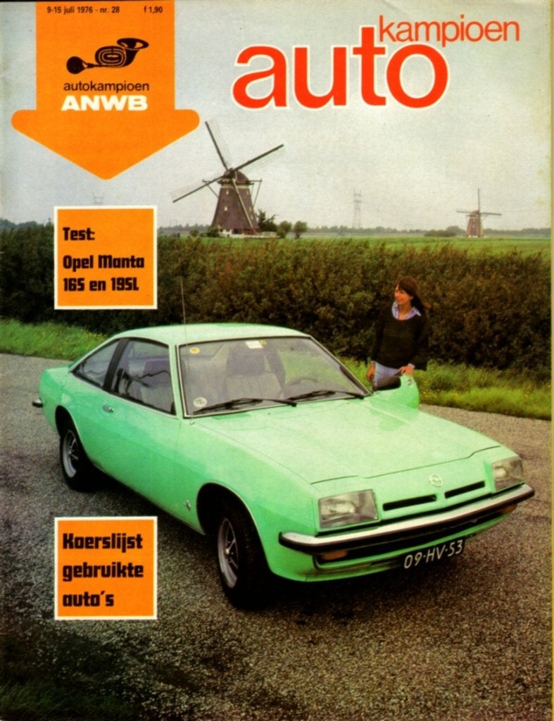 Autokampioen dubbeltest Opel Manta 1.6S en 1.9S Juli 1976, Ophalen of Verzenden, Gelezen, Opel