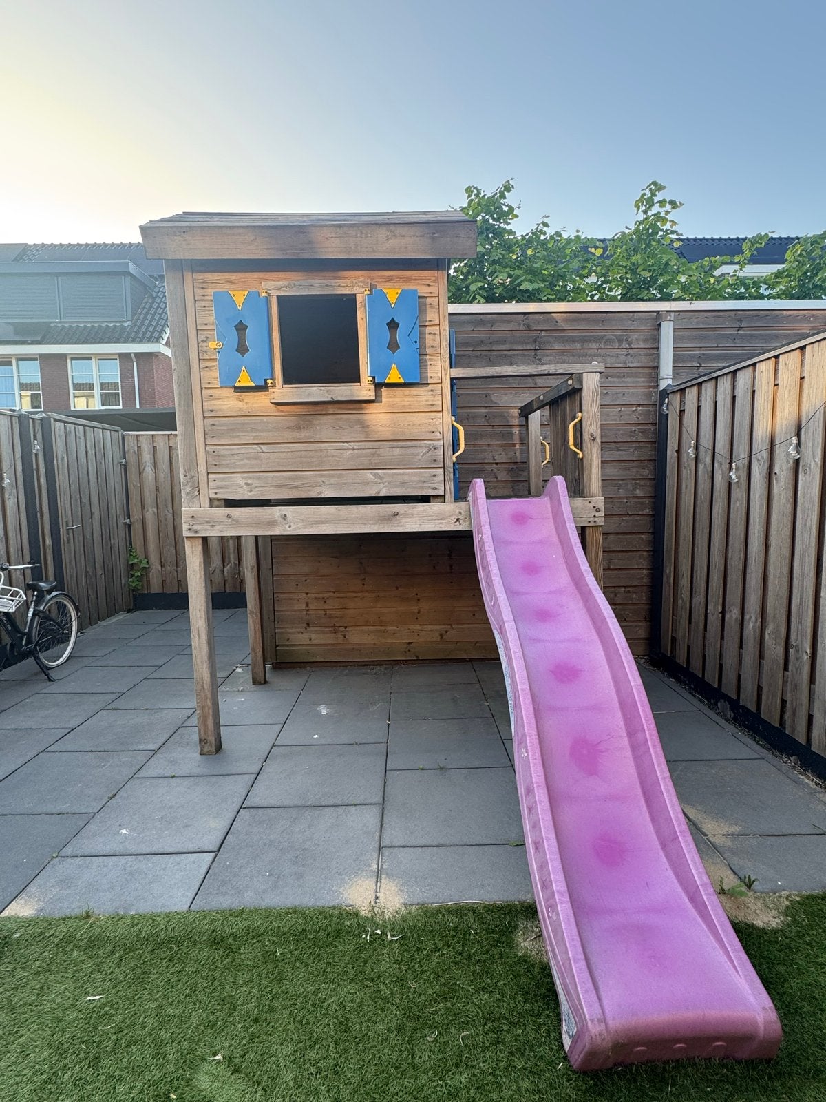 Jungle Gym houten speelhuis, Ophalen, Gebruikt, Hout