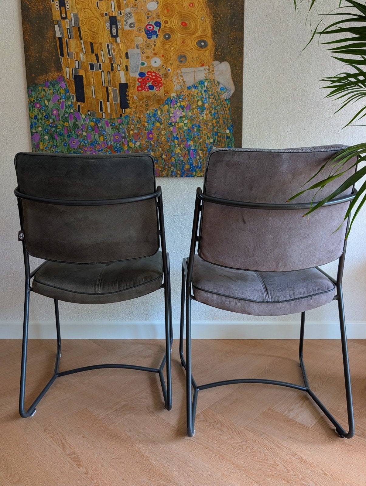 6 eetkamerstoelen Henders, Ophalen, Gebruikt, Grijs