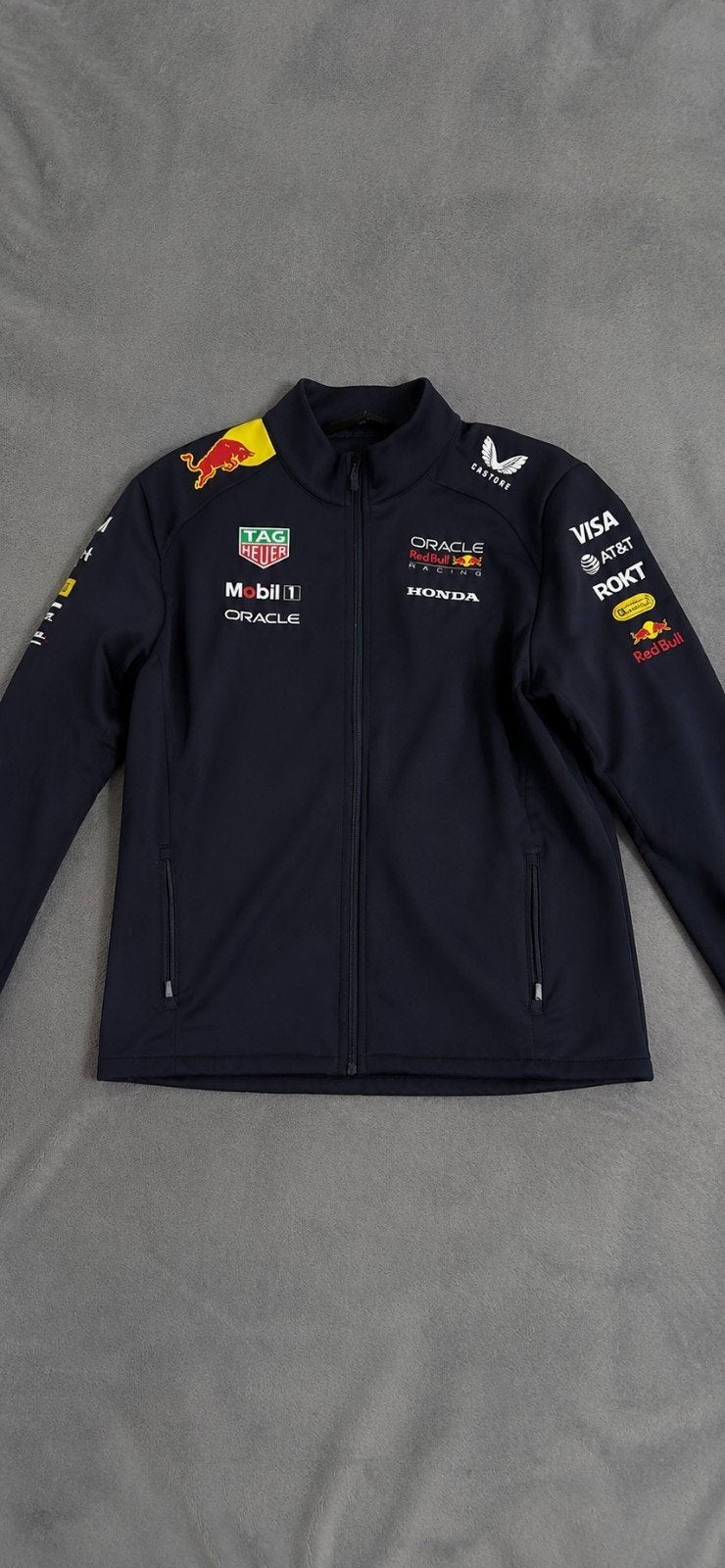 Red Bull Racing softshell jas - Maat L, Ophalen, Maat 52/54 (L), Blauw, Gedragen
