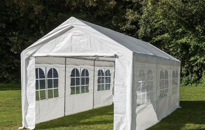 partytent 6 x 3 mtr met groen dak, Ophalen, Gebruikt, Partytent, Minder dan 4 meter