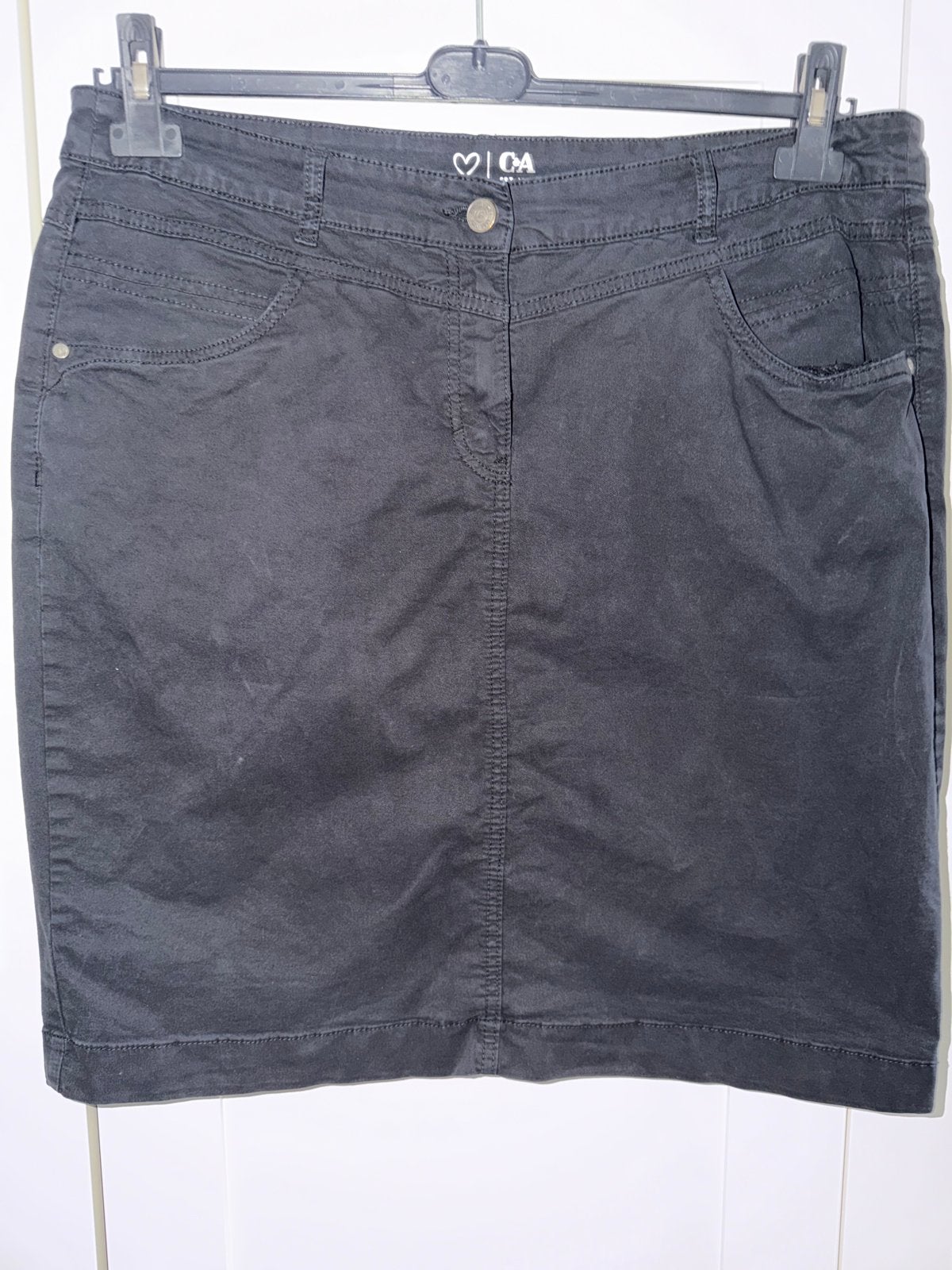 Zwarte C&A rok maat 44, Zwart, Maat 42/44 (L), Ophalen of Verzenden, Knielengte