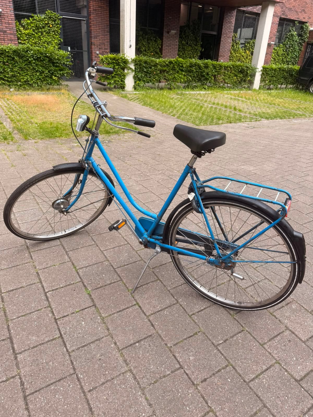 Blauwe damesfiets, Fietsen en Brommers, Fietsen | Dames | Damesfietsen, Ophalen, Terugtraprem, Gebruikt, 56 cm of meer