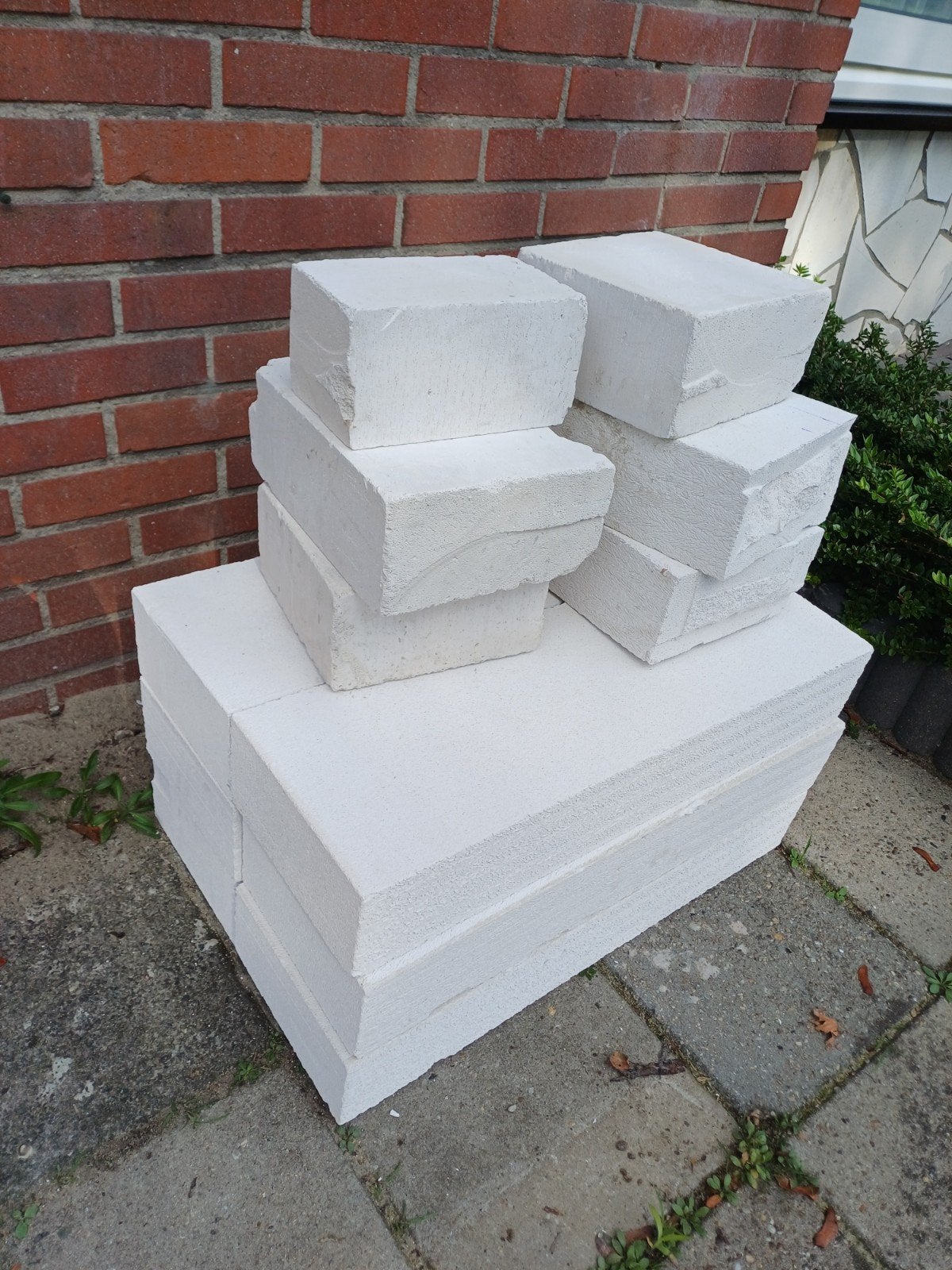 Cellenbetonblokken 6 stuks 10x20x60cm en reststukken, Ophalen