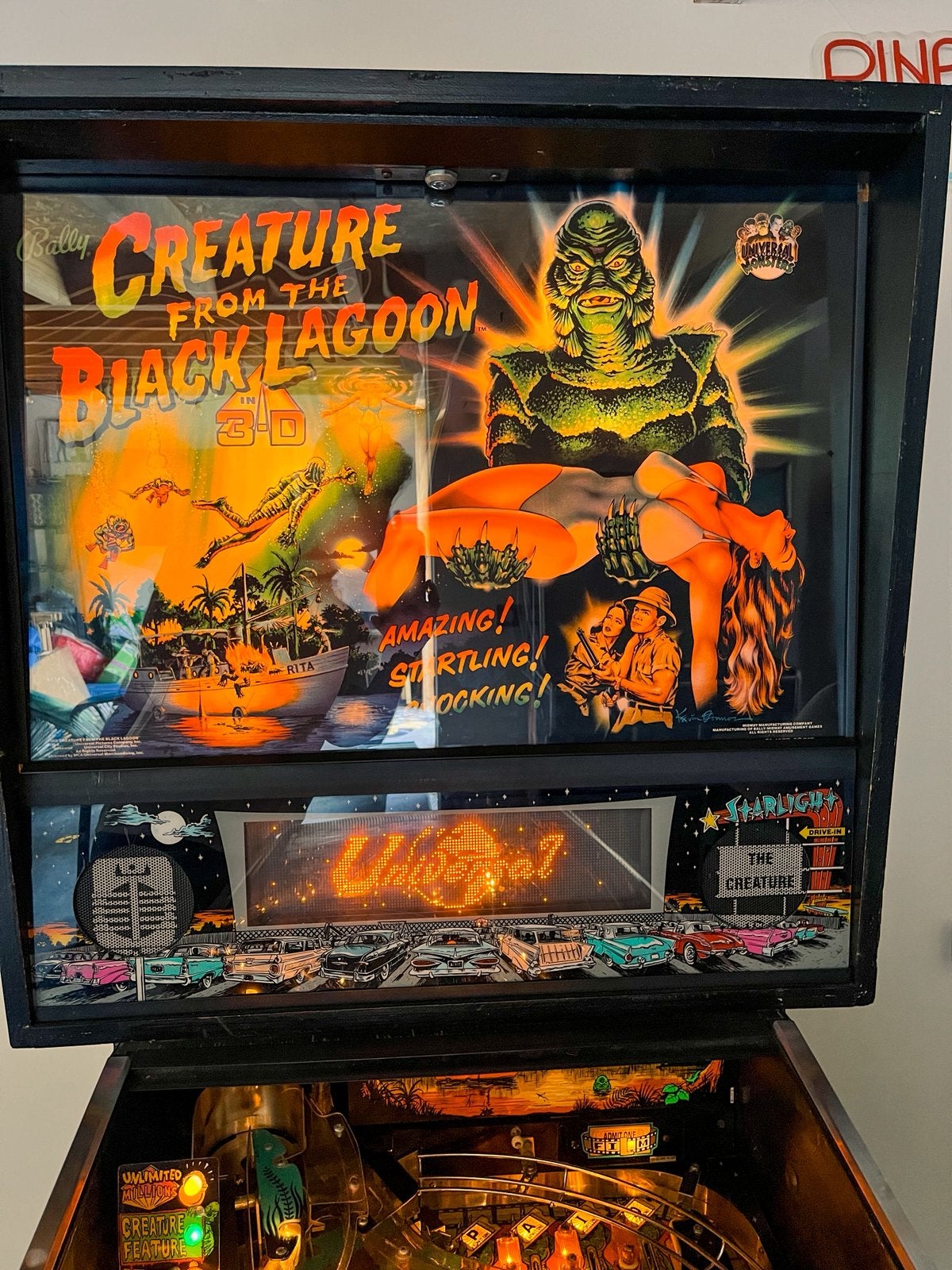 Flipperkast Creature from the black lagoon, Ophalen, Bally, Zo goed als nieuw, Dot-matrix