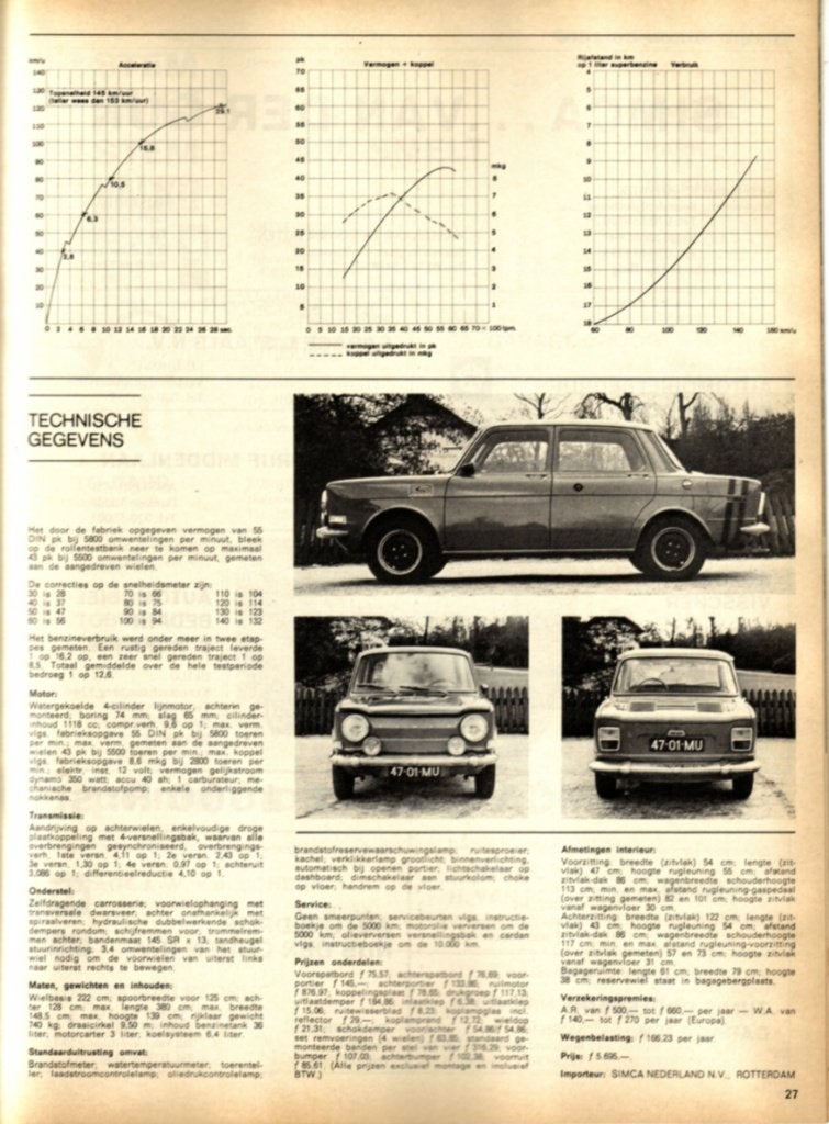 Autovisie test Simca 1000 Rallye 1970, Boeken, Ophalen of Verzenden, Gelezen, Overige merken