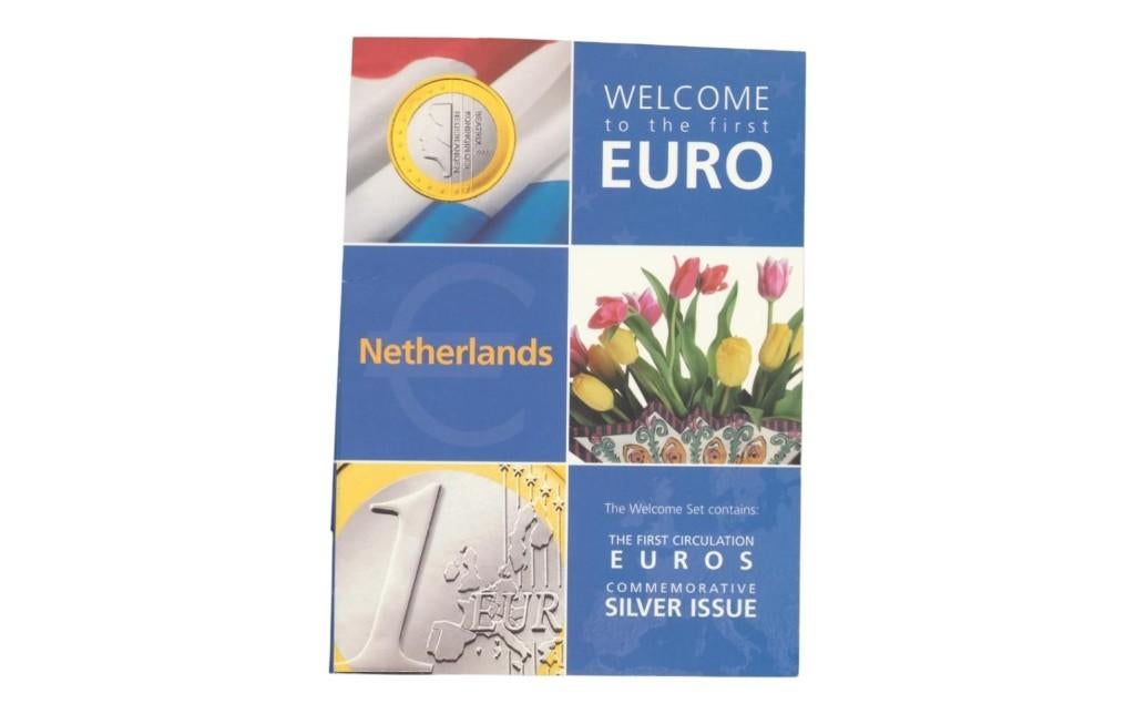 Nederland Welkomset Euro met zilveren penning