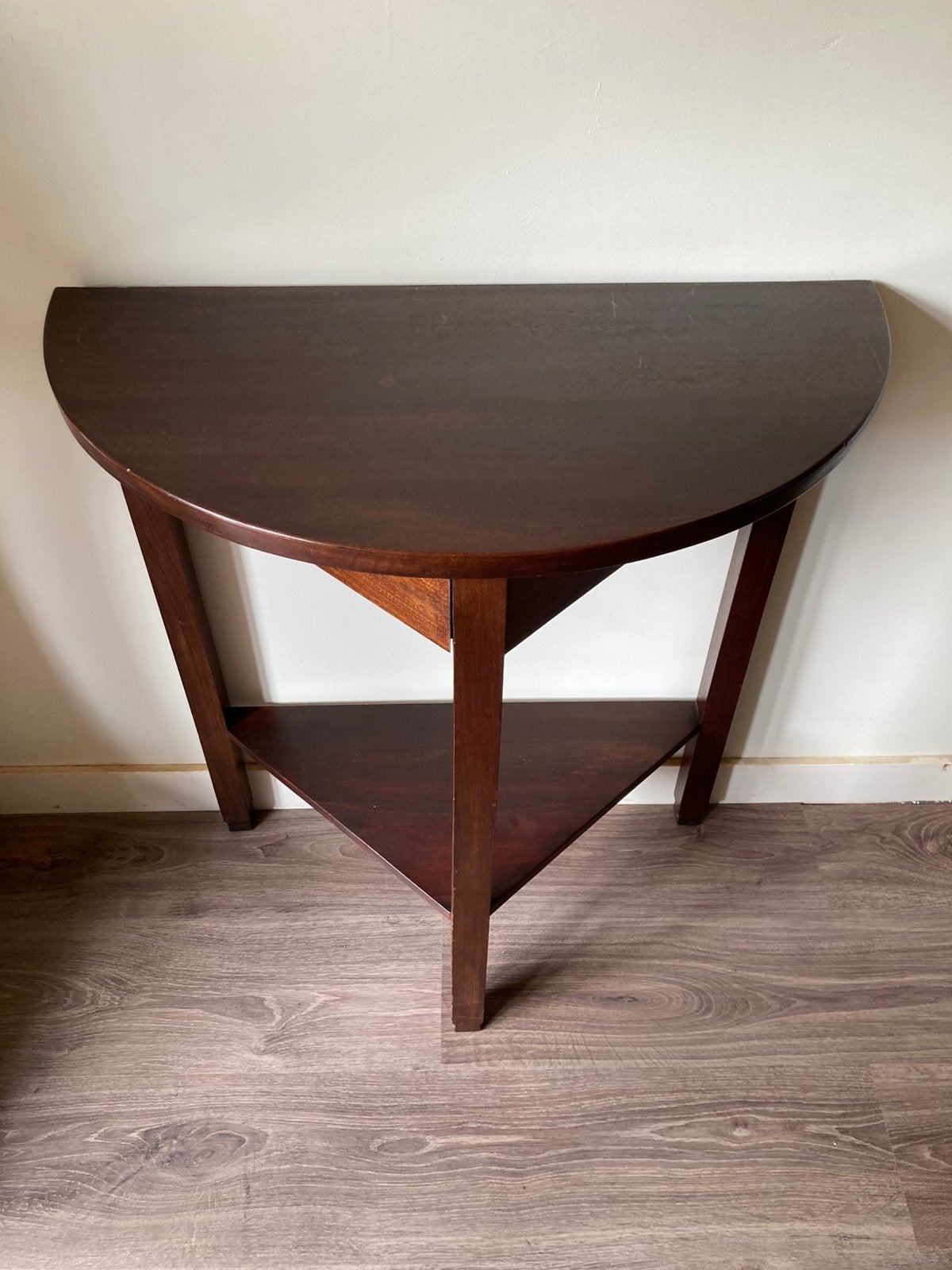 ANTIEKE HALFRONDE HOUTEN SIDETABLE, Ophalen