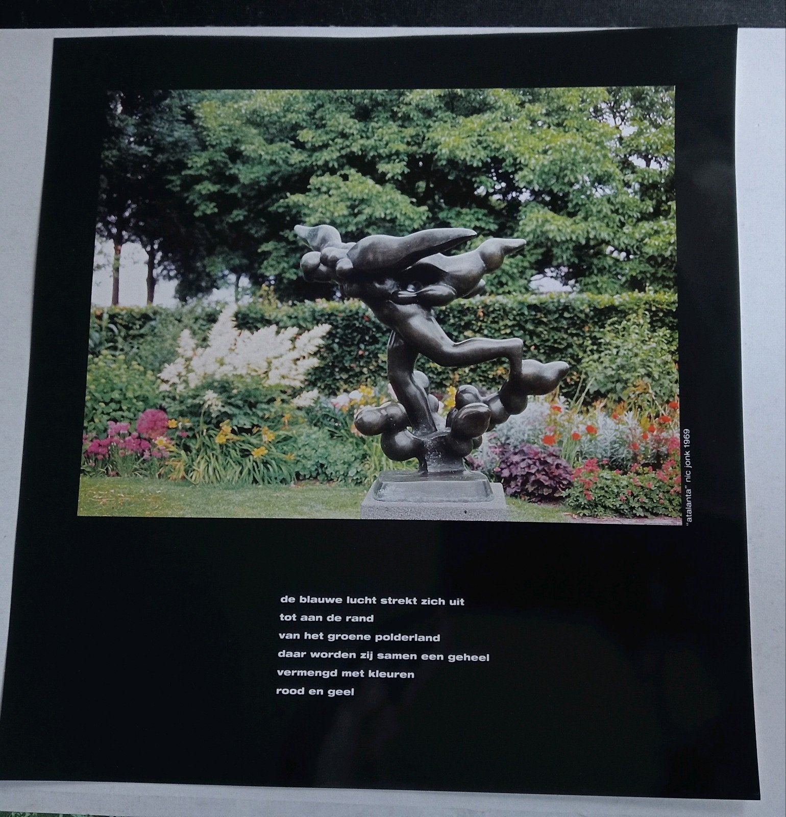 Nic Jonk fotoprint met gedicht, Antiek en Kunst, Ophalen of Verzenden