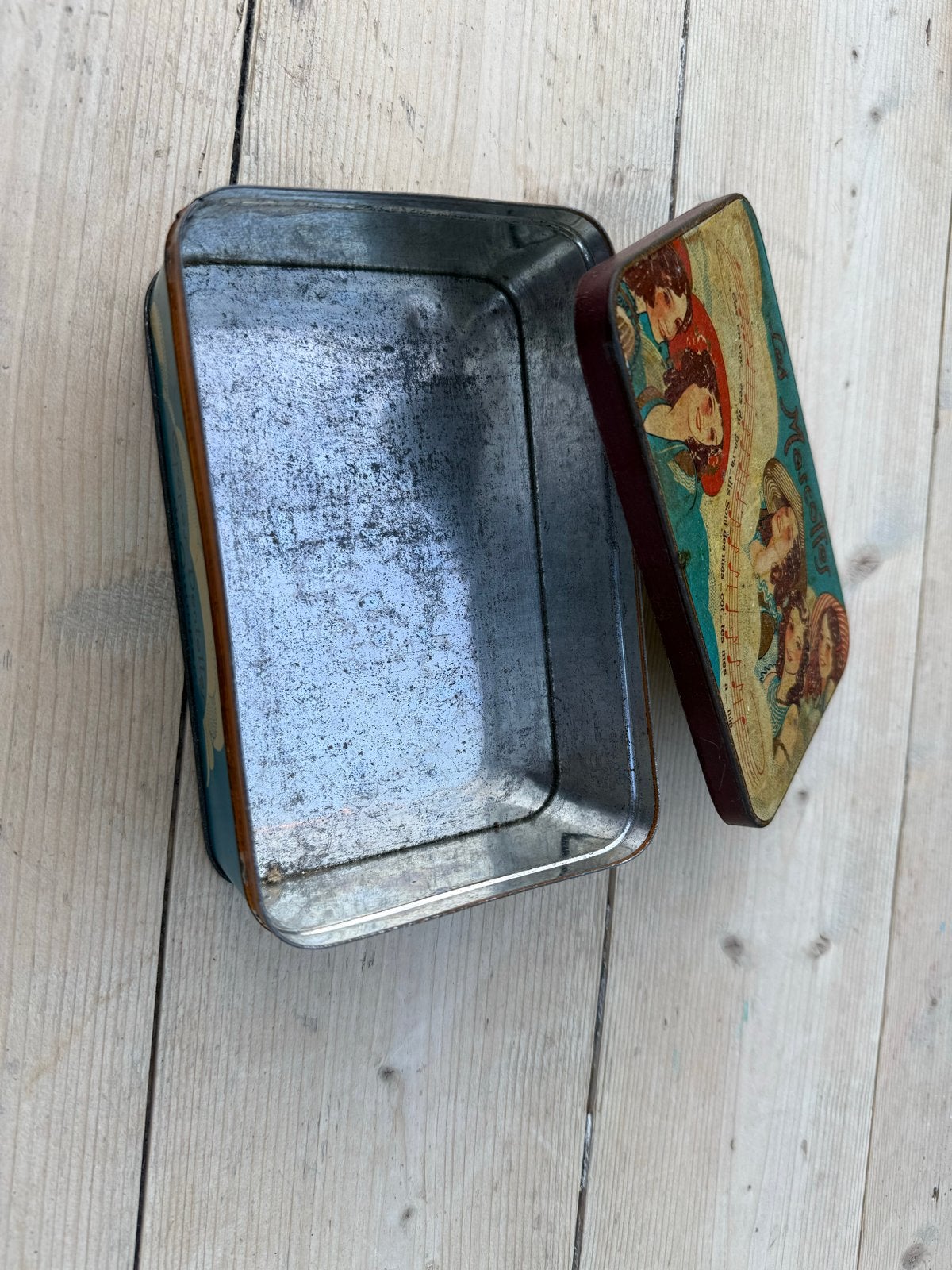 Vintage Blikken Trommel 'Les Mascottes' - Decoratieve Opberg, Verzamelen, Blikken, Ophalen, Gebruikt, Overige, Overige merken