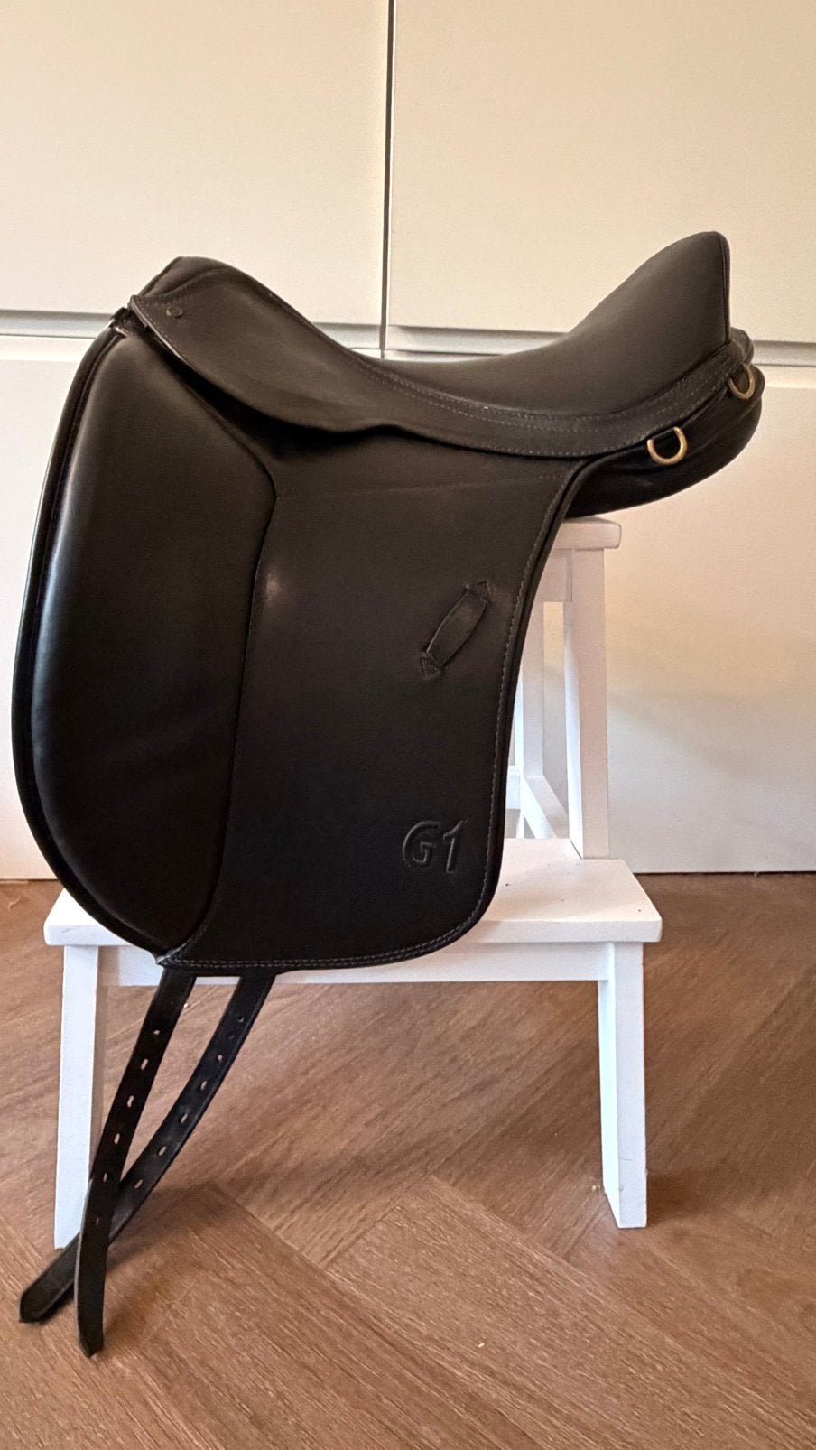 Izgs luxe Baloun dressuurzadel 17,5” verwisselbare boom, Dieren en Toebehoren, Ophalen, Zo goed als nieuw, Dressuur