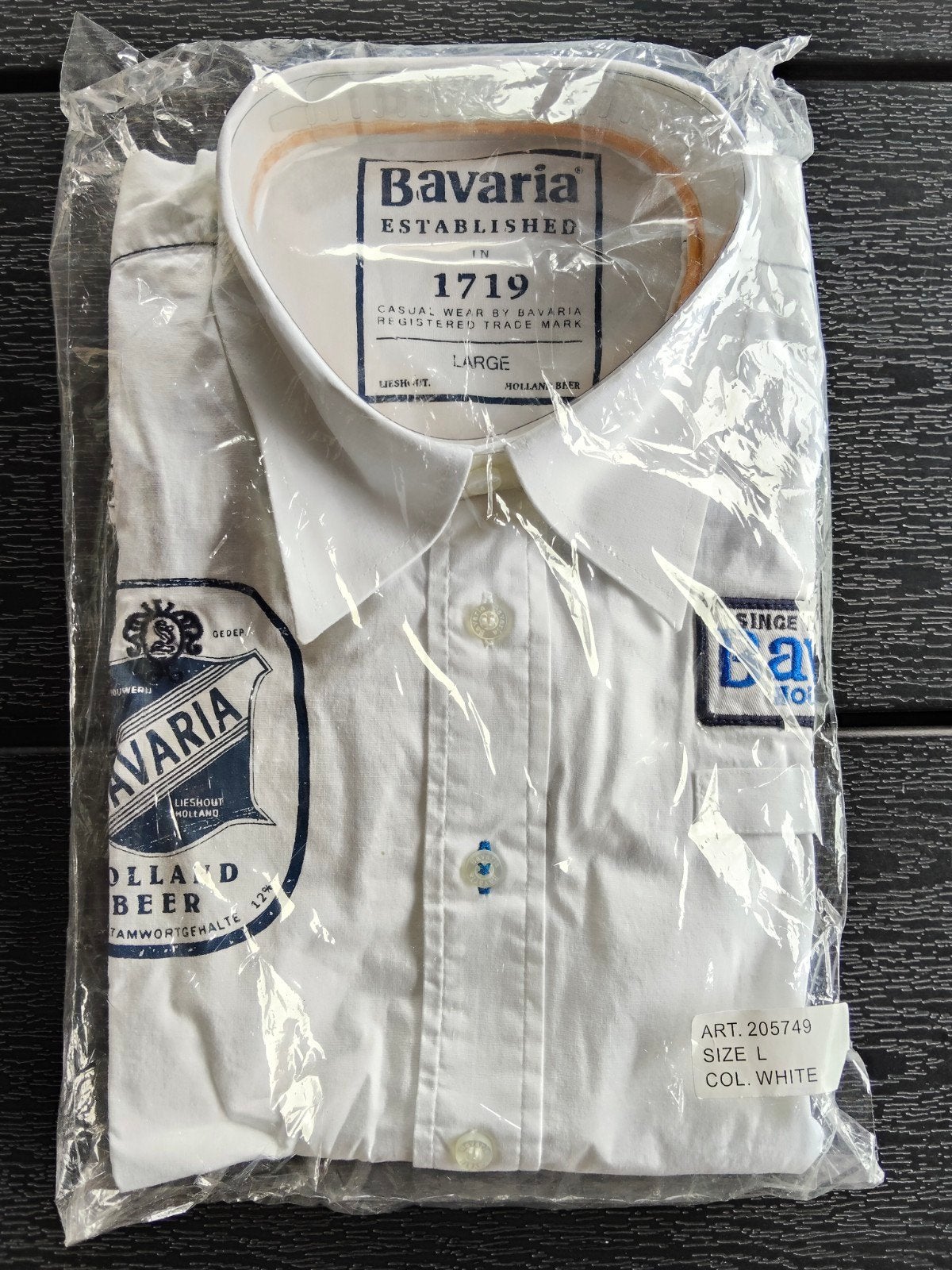 Bavaria overhemd wit - Maat L - Nieuw in verpakking, Bavaria, Wit, Nieuw, Ophalen of Verzenden