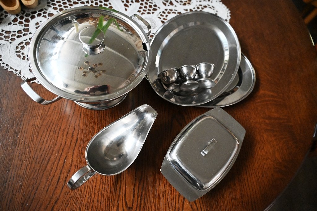 RVS keuken spullen servies !!, Overige materialen, Gebruikt, Overige typen, Ophalen of Verzenden