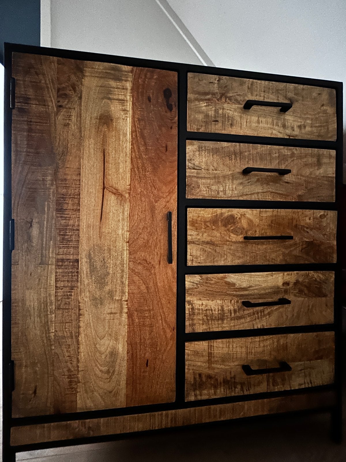 Ladenkast Mango metaal 120 cm hoog - Vintage/Industrieel, Huis en Inrichting, Kasten | Ladekasten, Ophalen, 5 laden of meer, 100 tot 150 cm