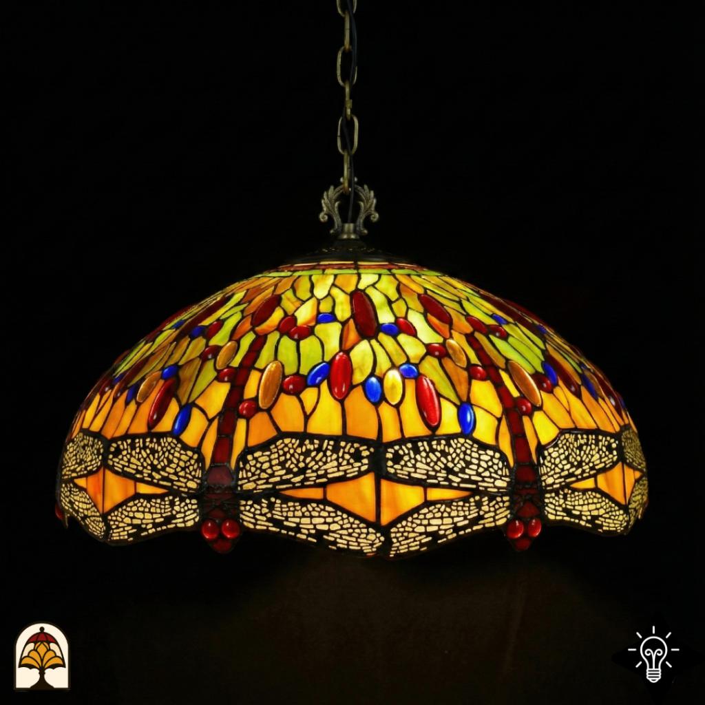Tiffany lamp - hanglamp - Libellula Aurelia 50 cm, Ophalen of Verzenden