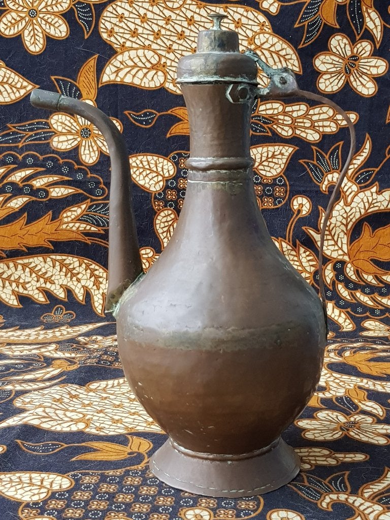 Originele antieke Oosterse koffiekan van koper 28,7 cm., Antiek en Kunst, Antiek | Koper en Brons, Ophalen of Verzenden, Koper