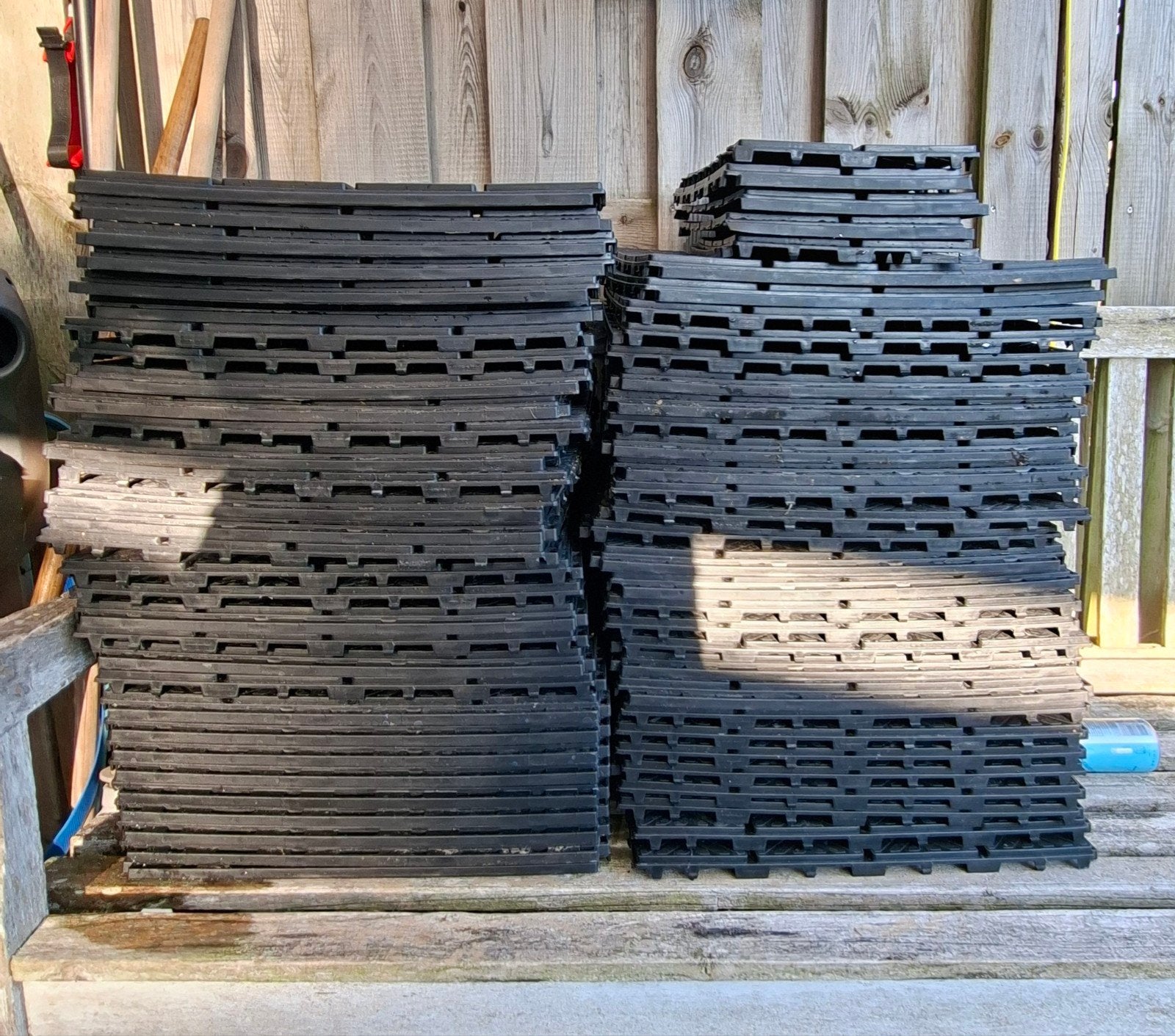Terrastegels 40x40 cm - ca. 9,84 m², Ophalen, Zo goed als nieuw, Kunststof, Terrastegels