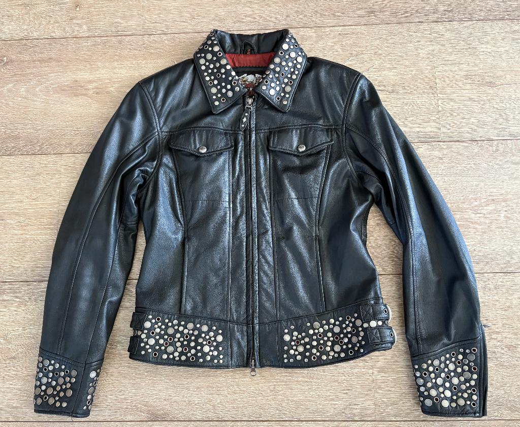 Dames motorjasje Harley Davidson, Ophalen of Verzenden, Gedragen, Maat 38/40 (M)