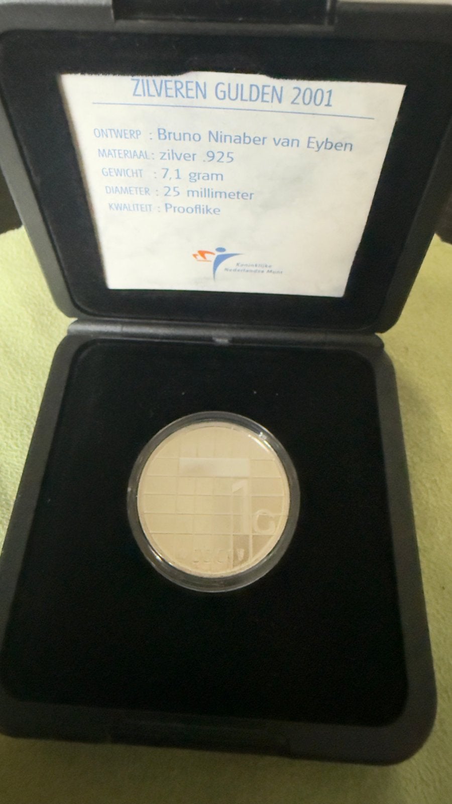 ZILVEREN 1 GULDEN NINABER 2001, Verzenden, Koningin Beatrix, 1 gulden