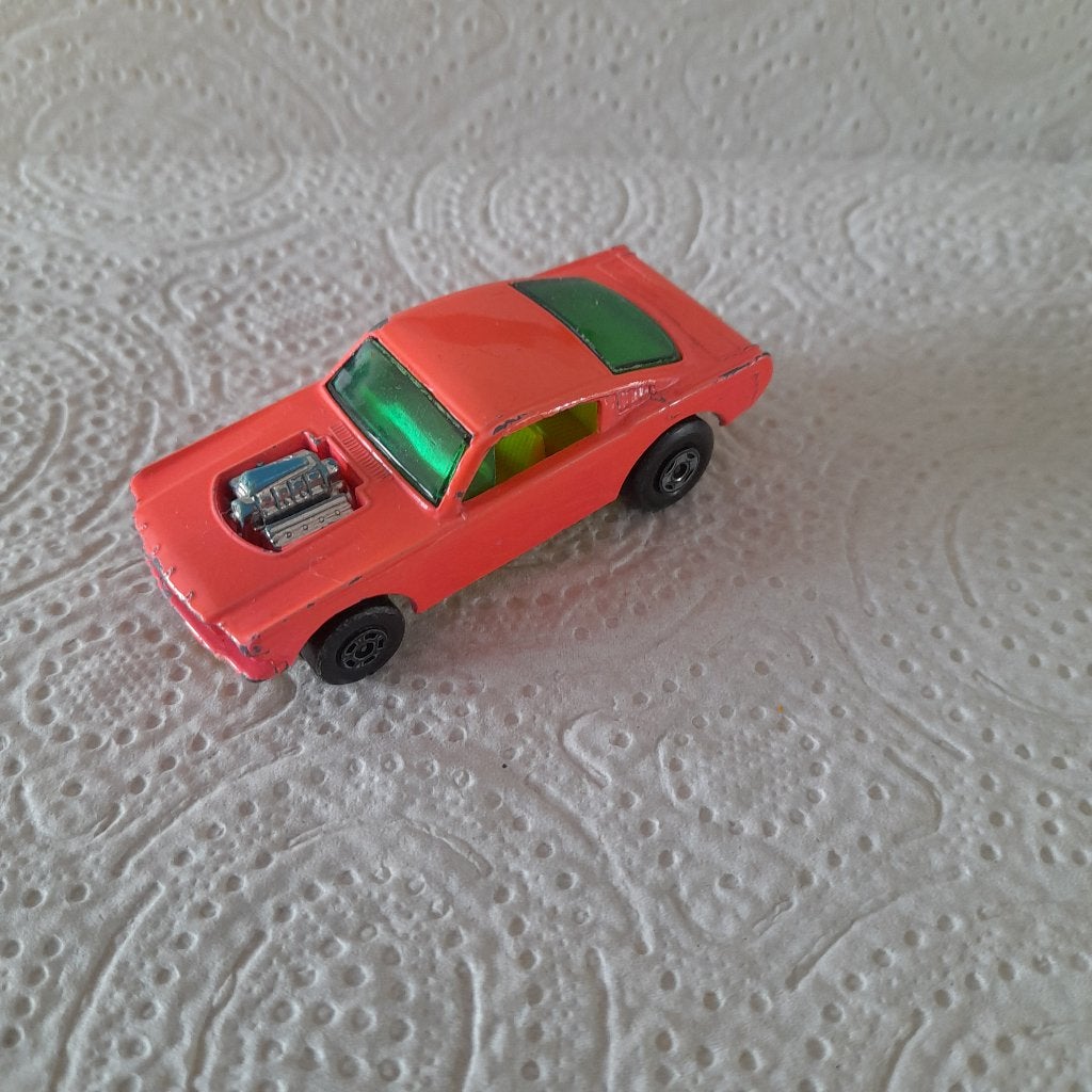 Matchbox Mustang Wildcat dragster. pink/yellow base, Ophalen of Verzenden, Gebruikt, Auto