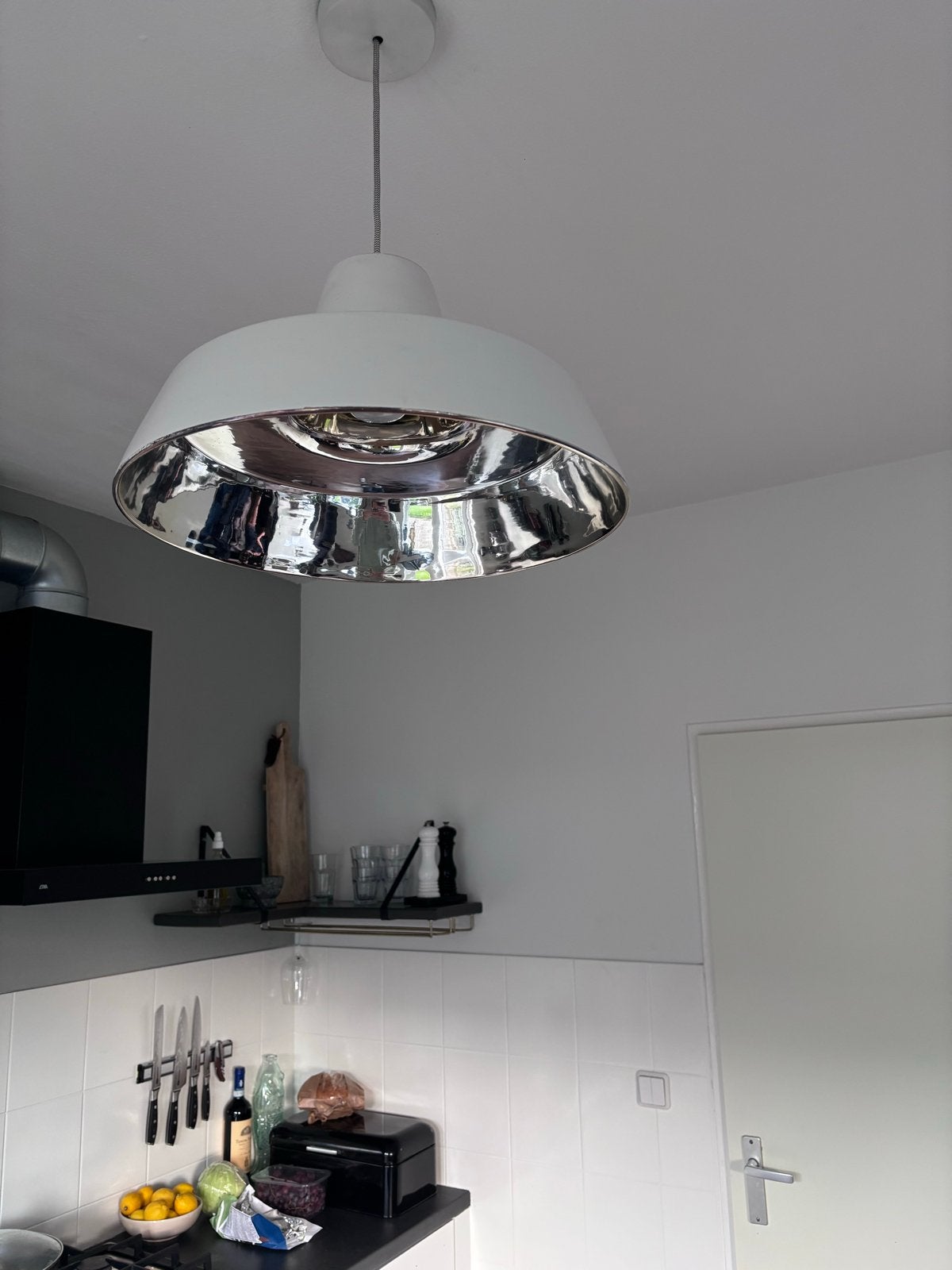 Pols Potten keramiek hanglamp, wit, Ø 46,5 cm, E27 fitting, Ophalen, Gebruikt, Metaal, E27 (groot)