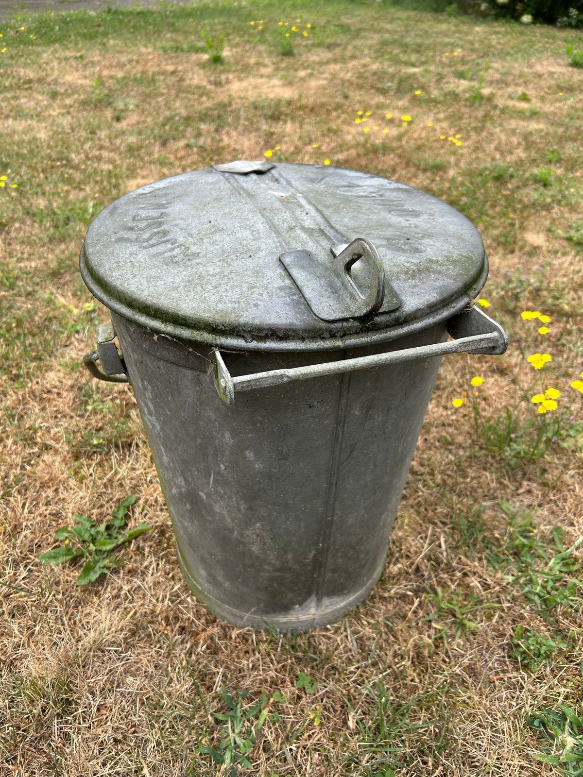 Vintage metalen emmer met deksel - RIJSSEN  70-0442, Ophalen