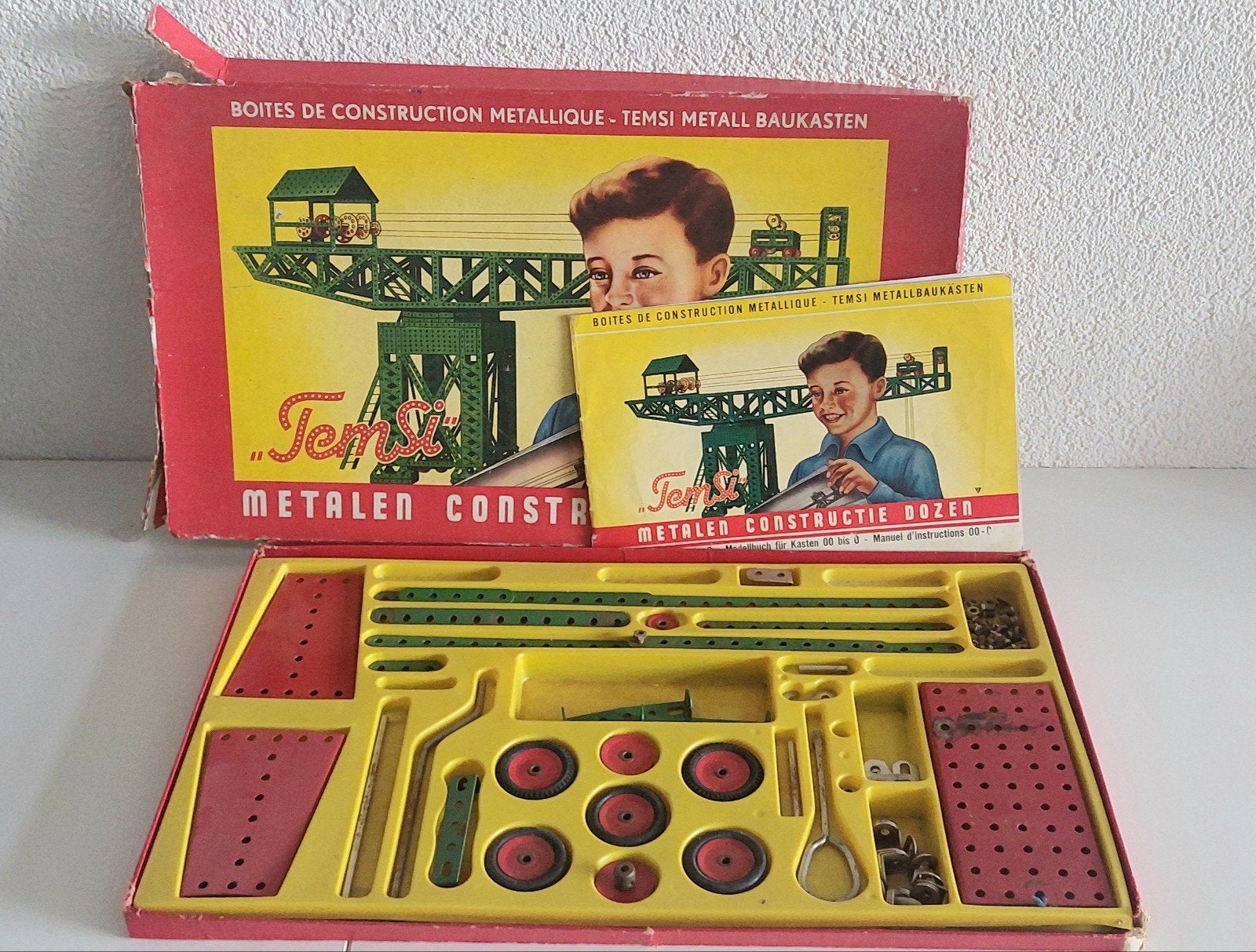 Vintage Temsi Metalen Constructie Dozen - Bouwdoos, Ophalen of Verzenden