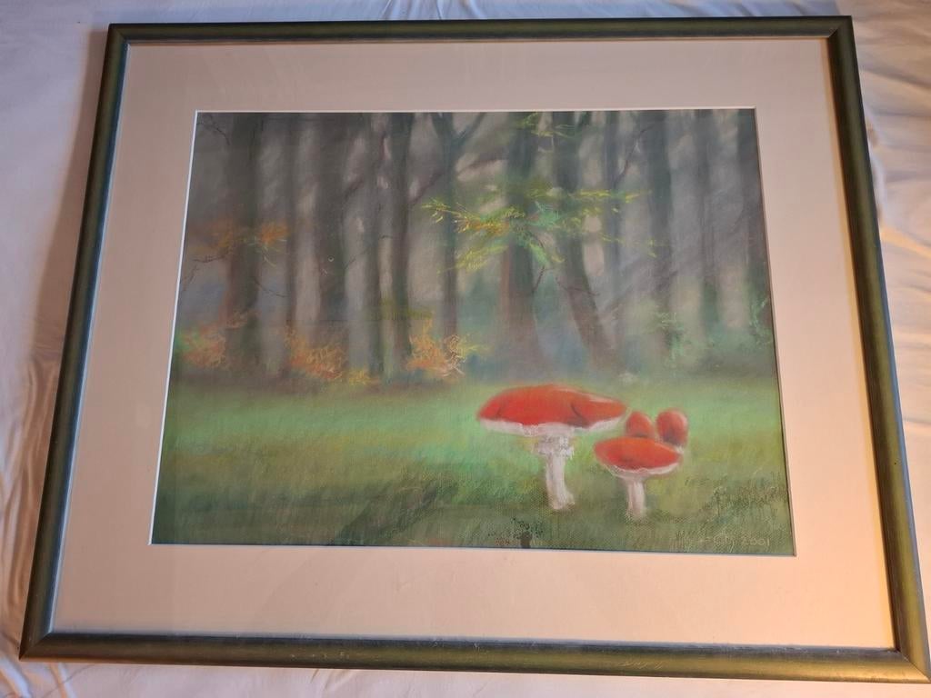 Schilderij van paddestoelen in het bos, Ophalen