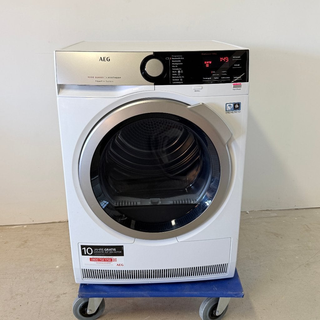 AEG 9000 FiberPro Warmtepompdroger, ruikt muf, Witgoed en Apparatuur, 6 tot 8 kg, Gebruikt, Anti-kreukfase, Overige typen