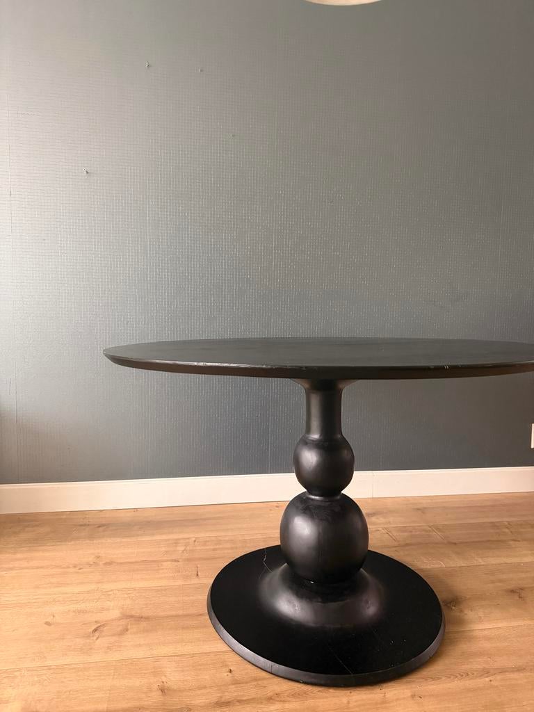 Bepurehome ronde eettafel 120 cm woood blanco bolpoot, Ophalen, Gebruikt, 100 tot 150 cm, Rond