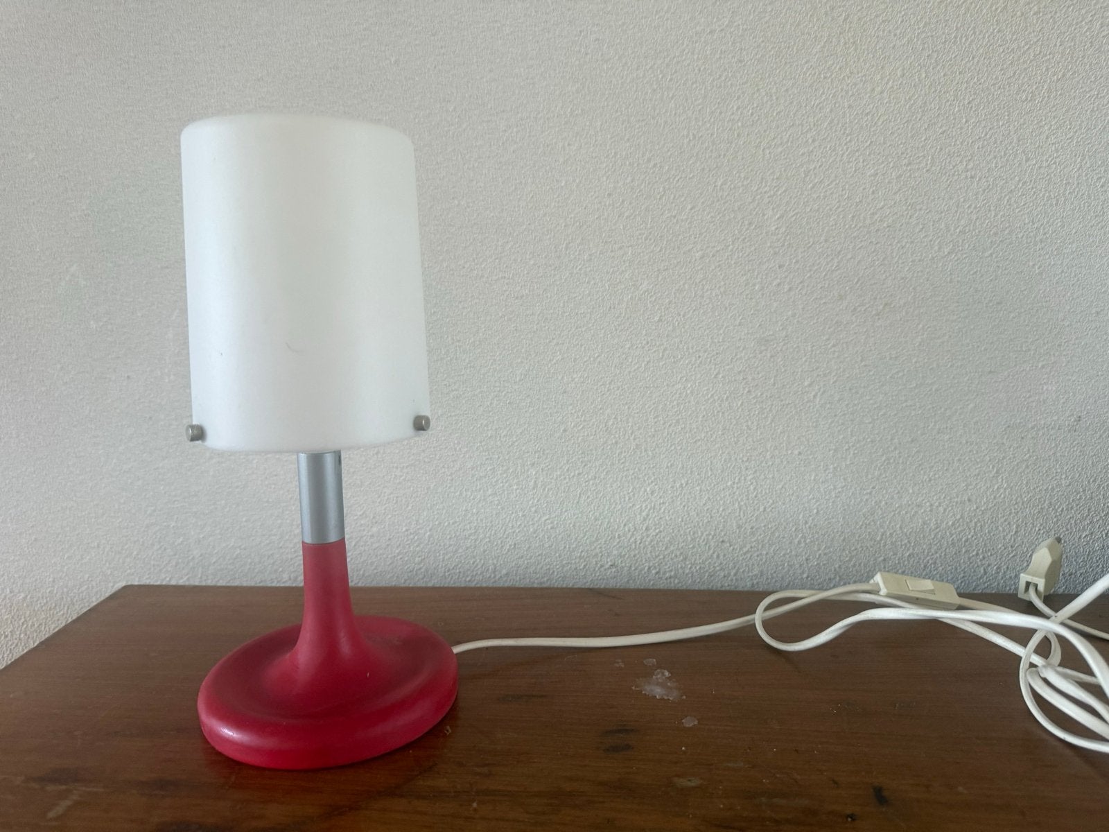 Vintage IKEA B0010 Tafellamp - Rood met Opale Kap, Ophalen of Verzenden