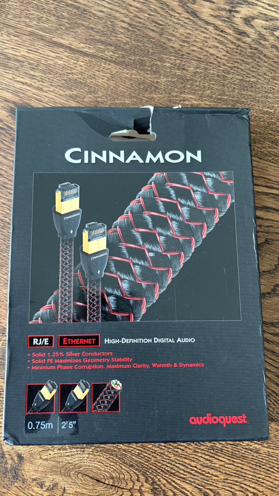 Audioquest Cinnamon LAN Ethernet  0.75m, Audio, Tv en Foto, Audiokabels en Televisiekabels, Ophalen of Verzenden, Zo goed als nieuw