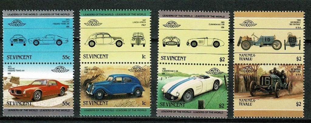 antieke auto's / oude auto/s : serie St. Vincent, Verzenden, Postfris, Auto's