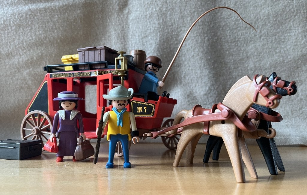 Playmobil postkoets, vintage set, Gebruikt, Complete set, Voertuig, Ophalen of Verzenden