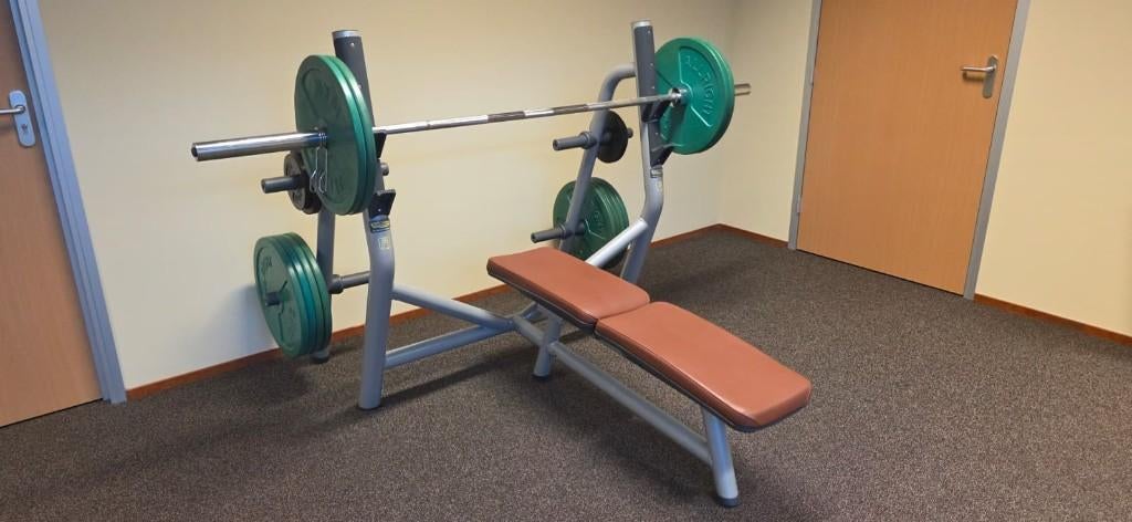 Technogym Horizontal Bench Press, Ophalen, Zo goed als nieuw, Armen, Fitnessbank