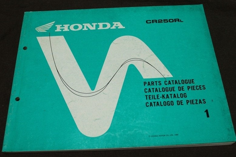 Honda CR250Rl 1989 motorcycle parts list CR250 R, Motoren, Ophalen of Verzenden, Honda