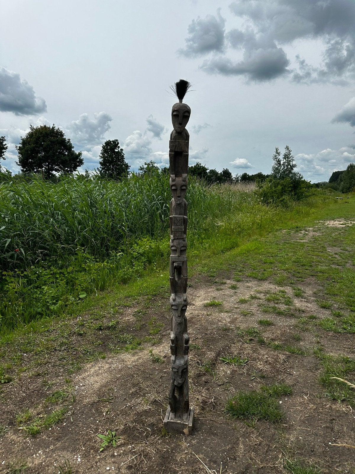 Indonesisch Voorouder Welkomsbeeld totempaal - 2 Meter Hout, Overige onderwerpen, Meer dan 2 meter, Ophalen of Verzenden, Handgemaakt