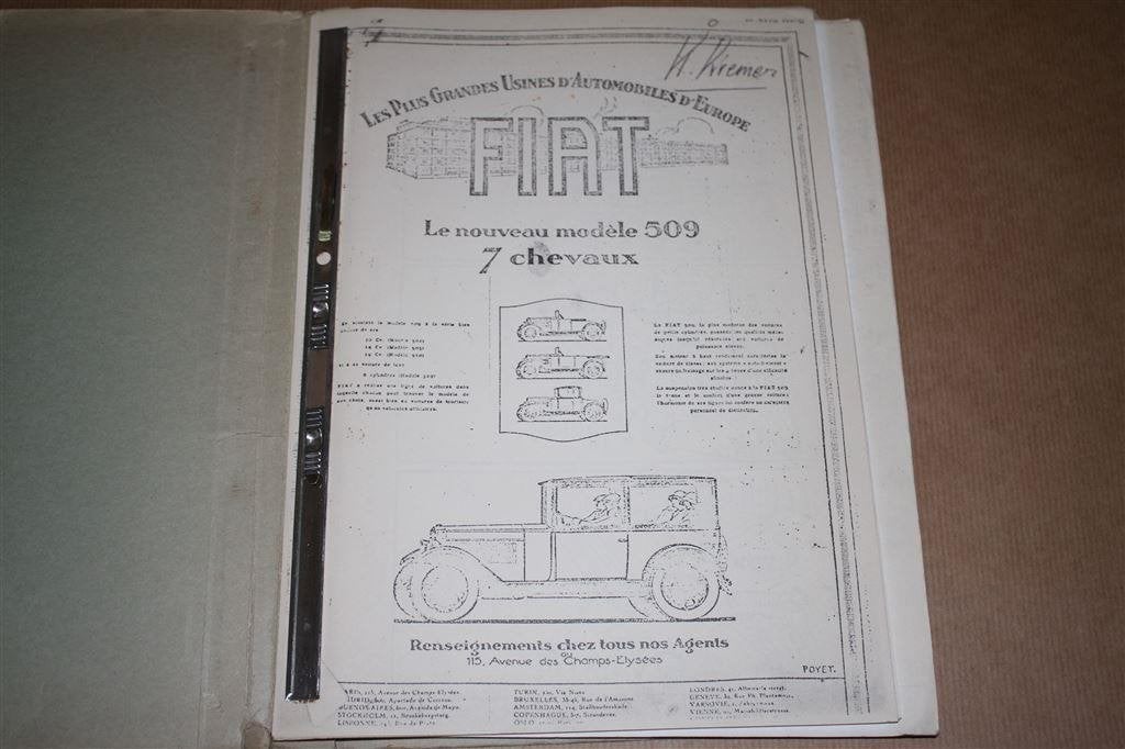 Handleiding Fiat Le nouveau modèle 509 - 7 Chevaux, Ophalen of Verzenden