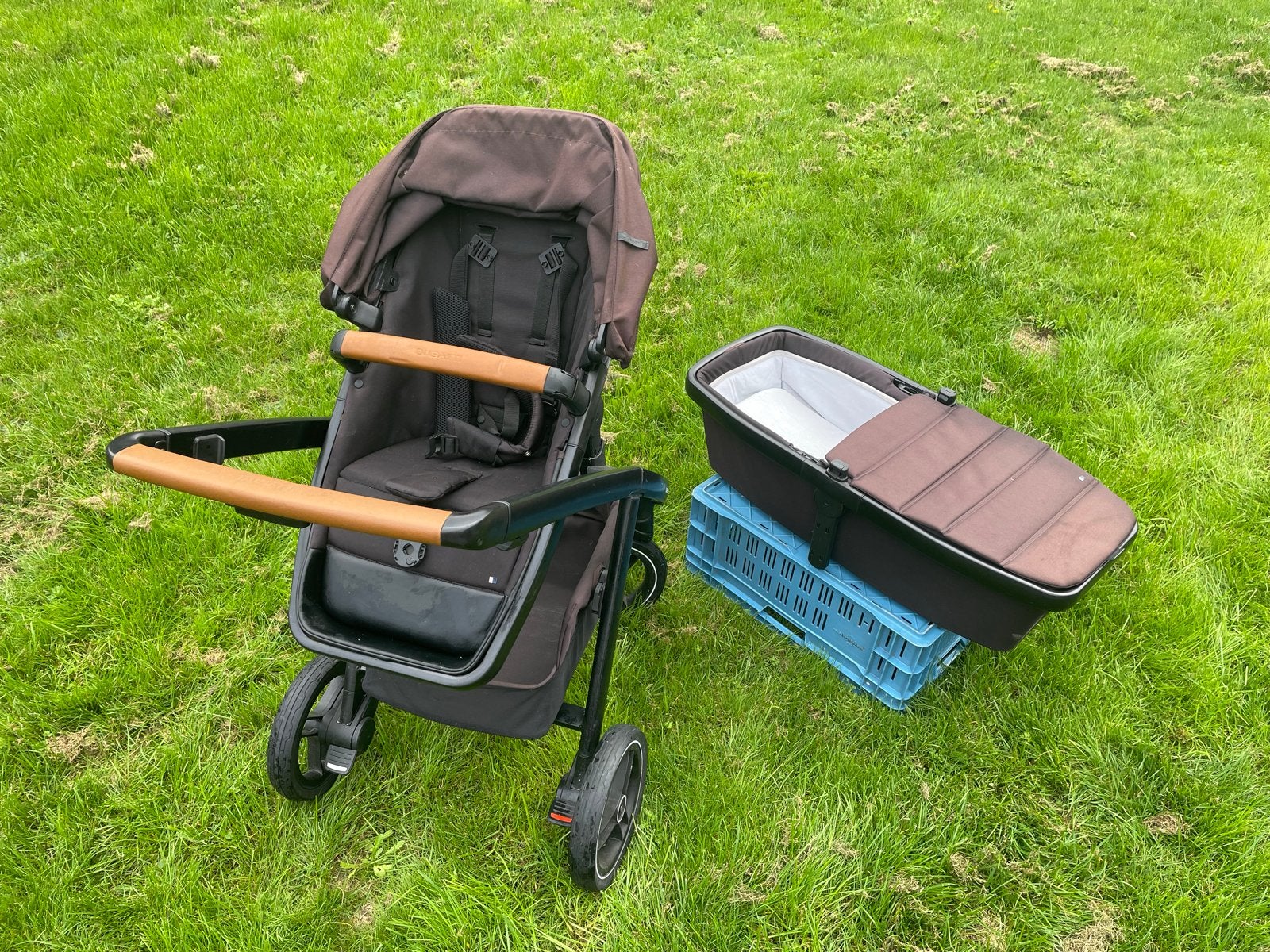 Dubatti One kinderwagen met reiswieg & zitje zonder ombouwen, Gebruikt, Luchtbanden, Combiwagen, Ophalen