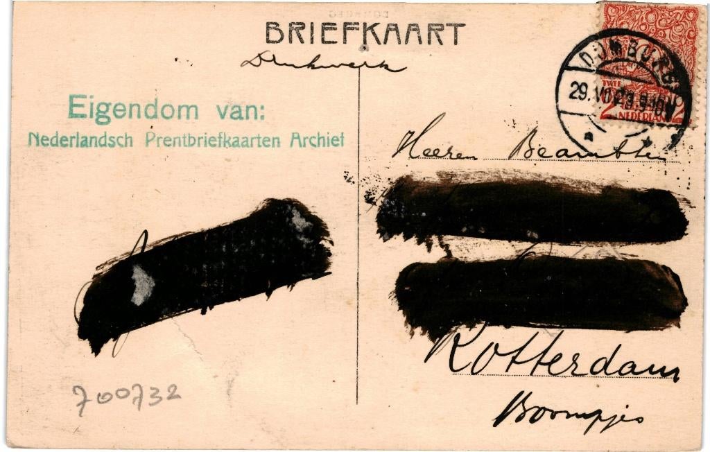700732 Domburg 1929 Zeeland Gelopen met postzegel, Ophalen of Verzenden, 1920 tot 1940, Gelopen, Zeeland