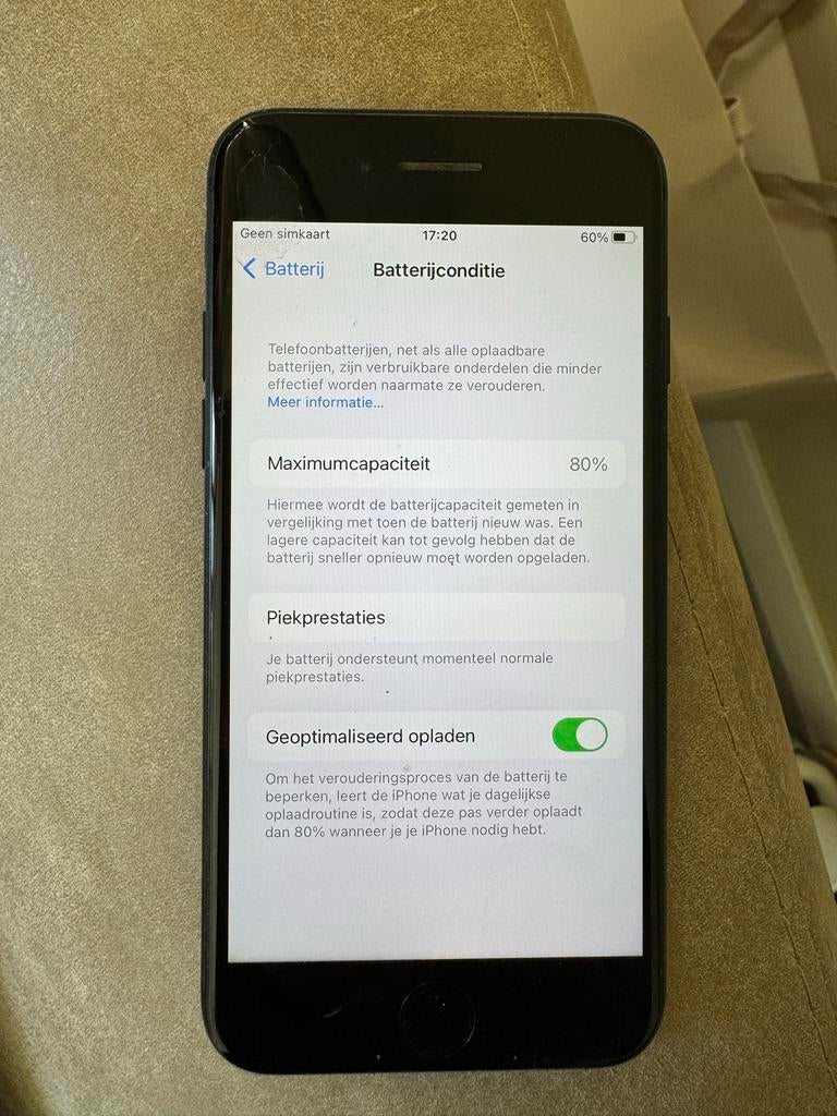 iPhone 7 Zwart - 128 GB - Batterijconditie 80%, Zwart, Ophalen of Verzenden, Zo goed als nieuw, 64 GB