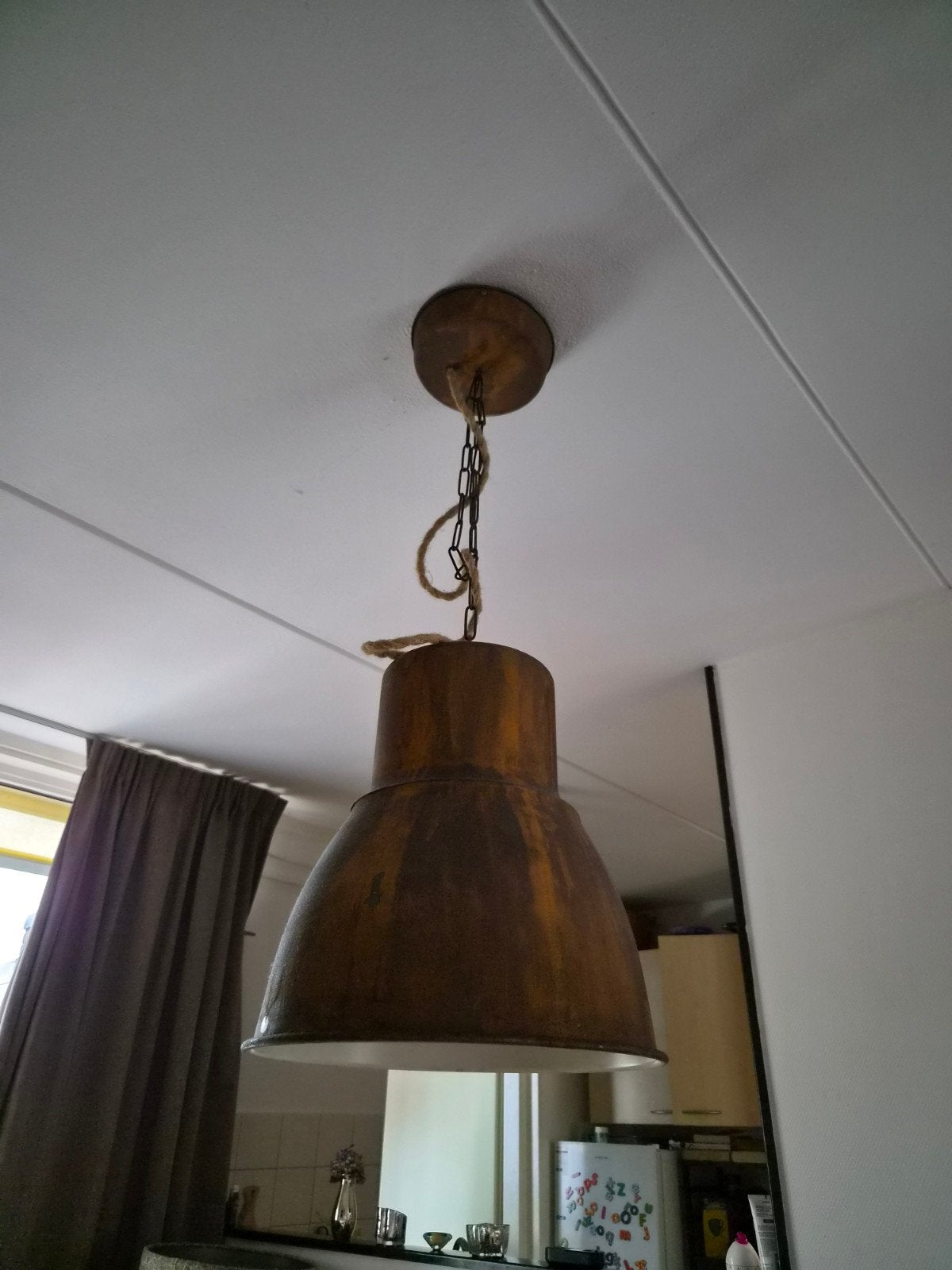 Roestige plafond lamp, Ophalen, Minder dan 50 cm