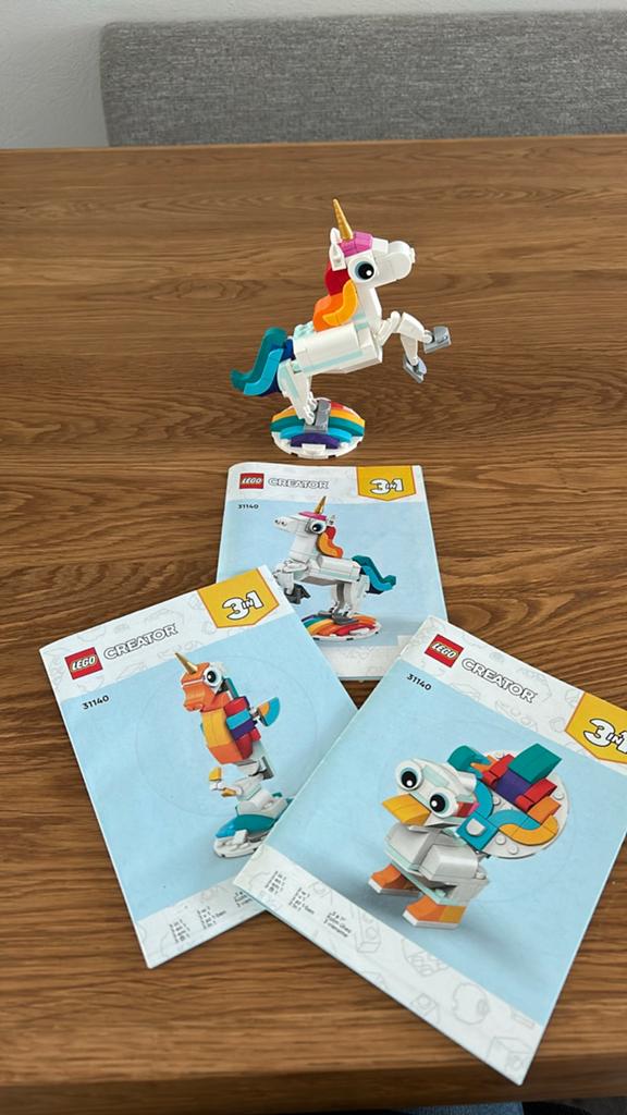 LEGO Creator 3in1 Magisch Eenhoorn 31140 met instructies, Ophalen of Verzenden, Zo goed als nieuw