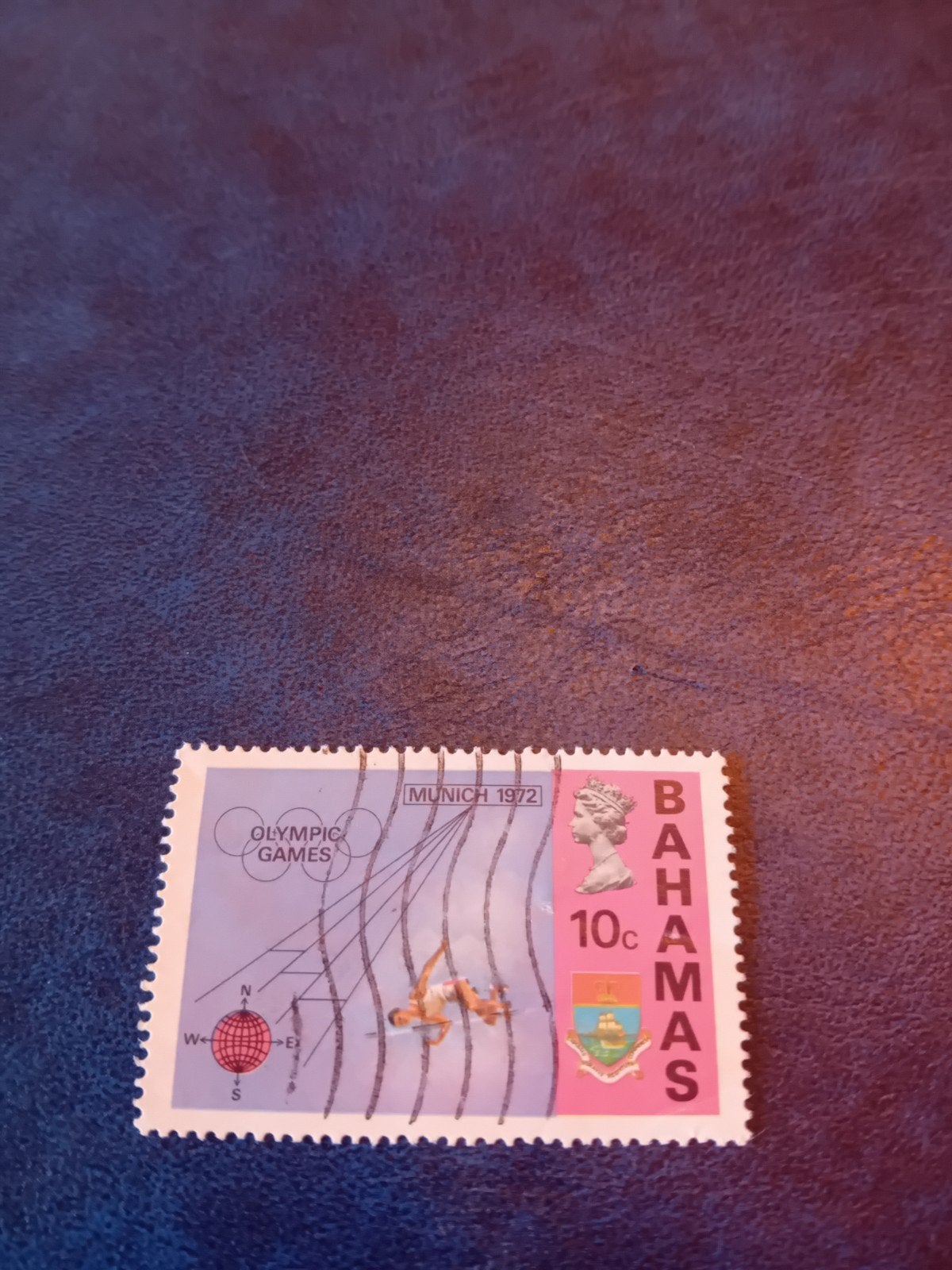 Bahamas Olympische Spelen München 1972 postzegel, Ophalen of Verzenden, Gestempeld